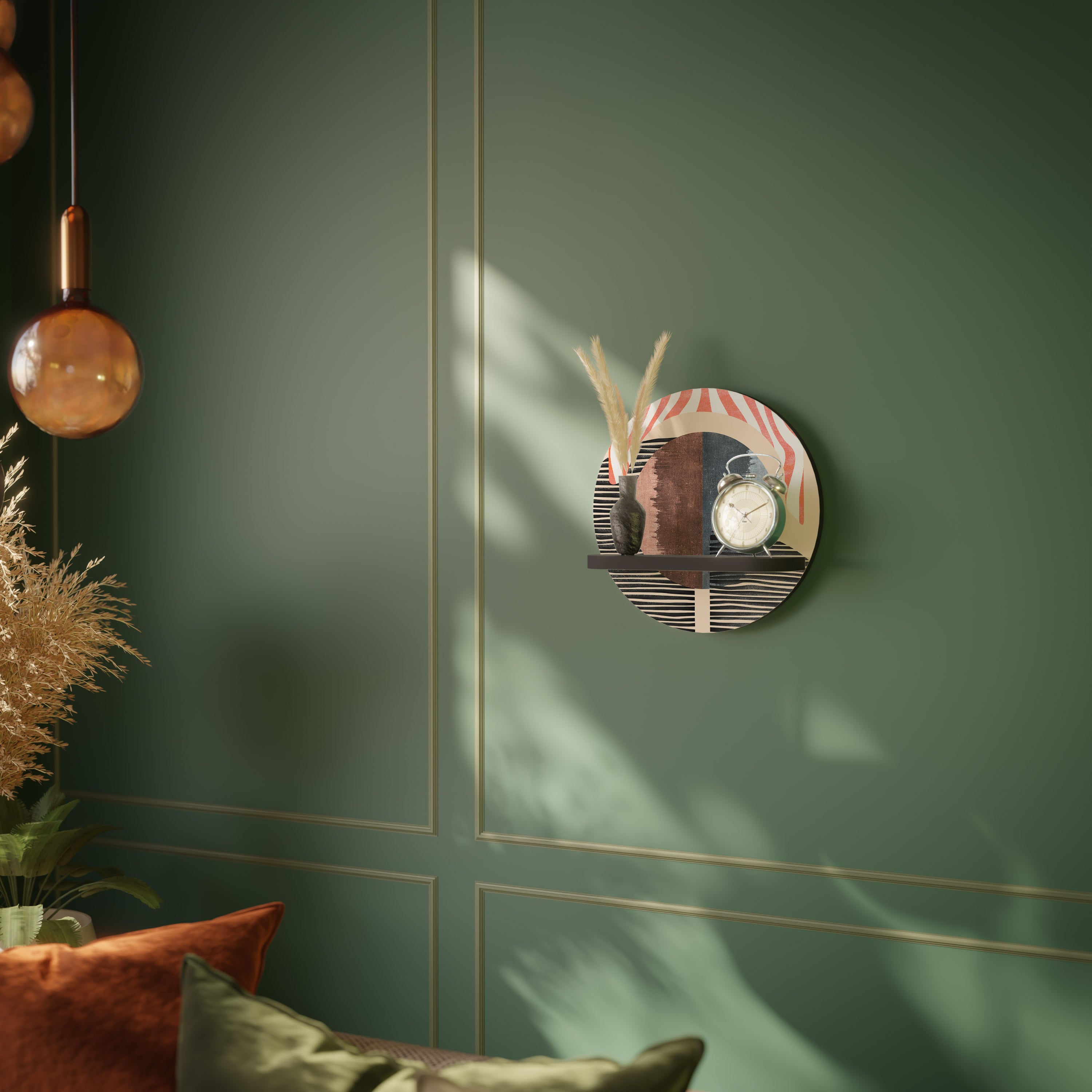 WHISPERS OF FORM Półka okrągła Czarna