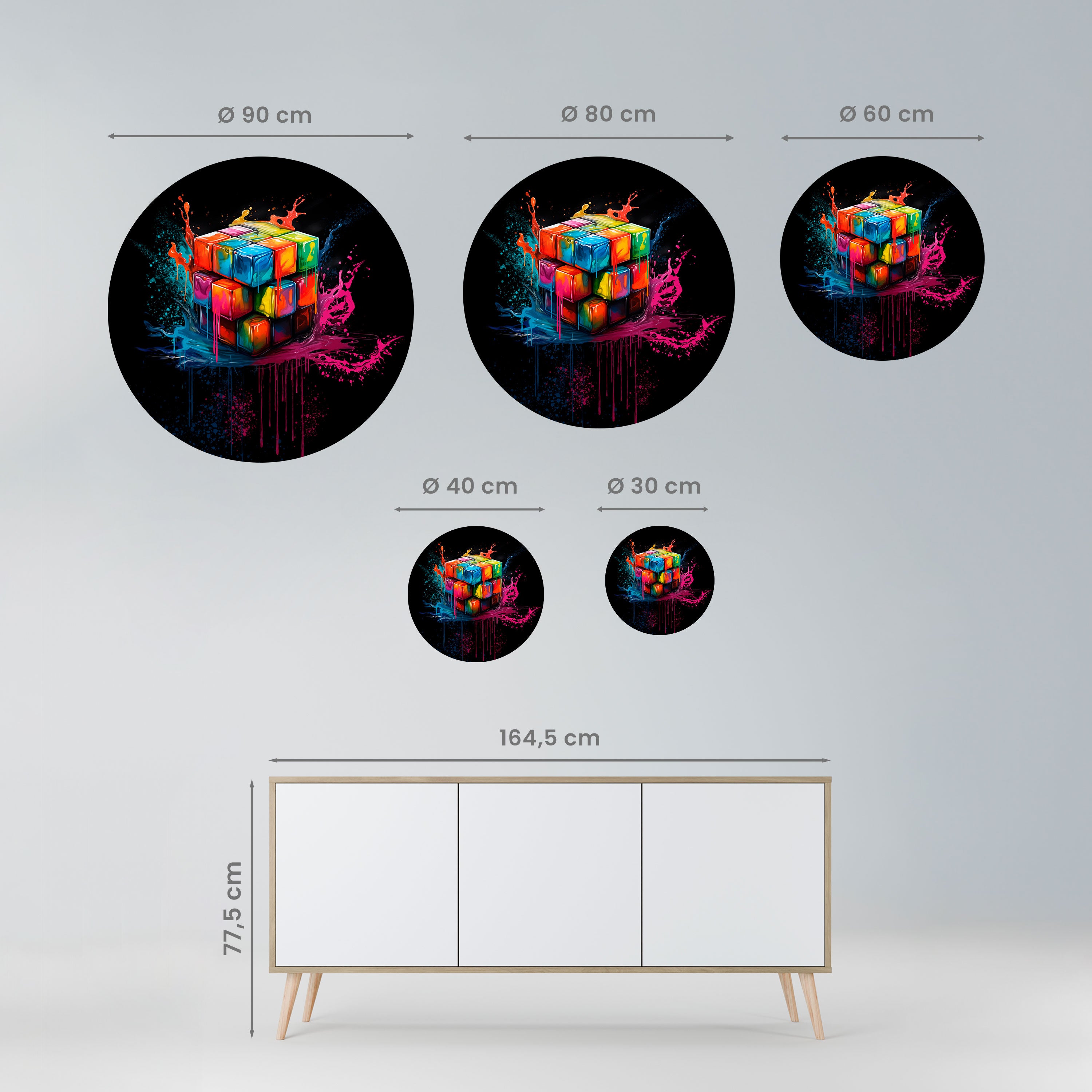 CUBE FUSION Naklejka okrągła