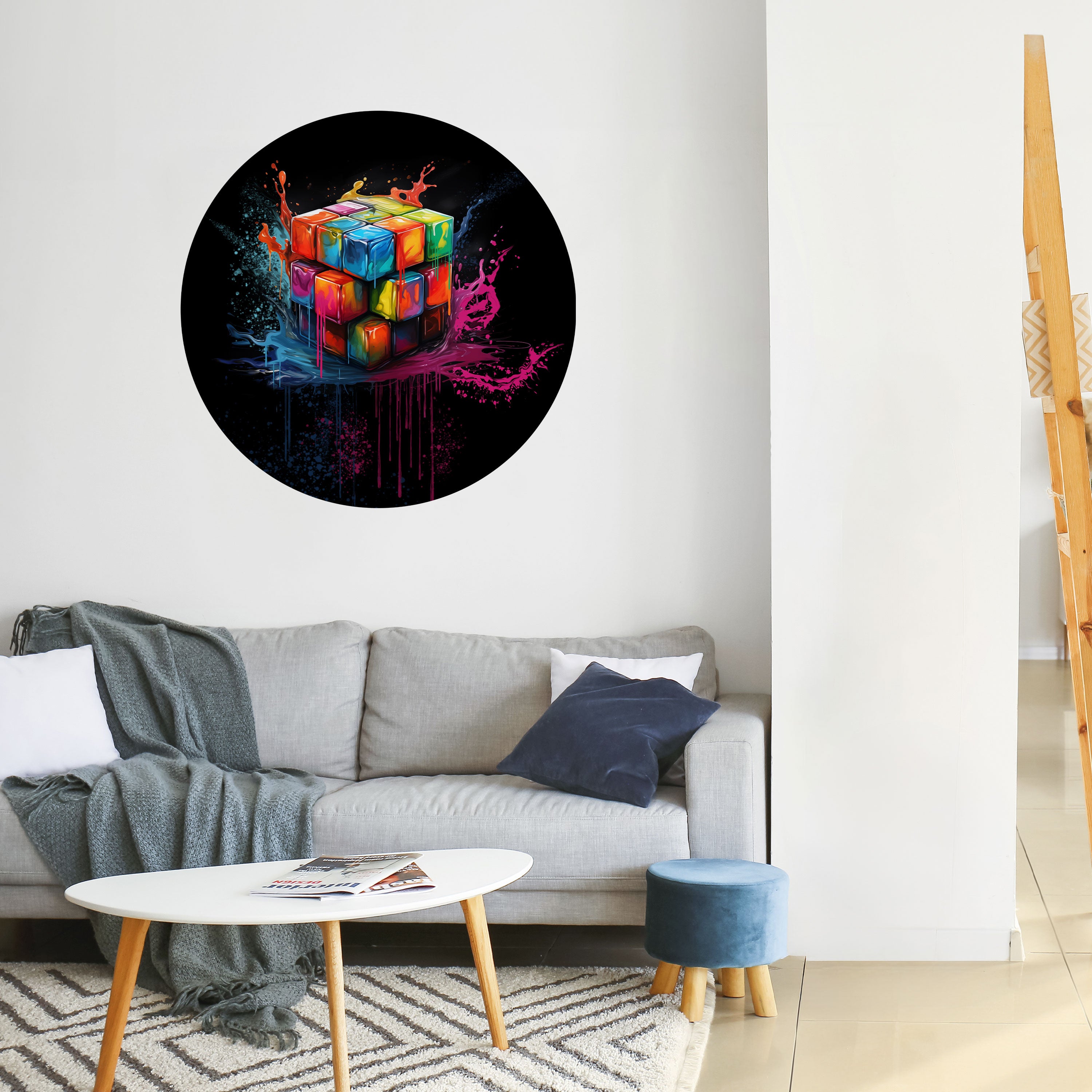 CUBE FUSION Naklejka okrągła