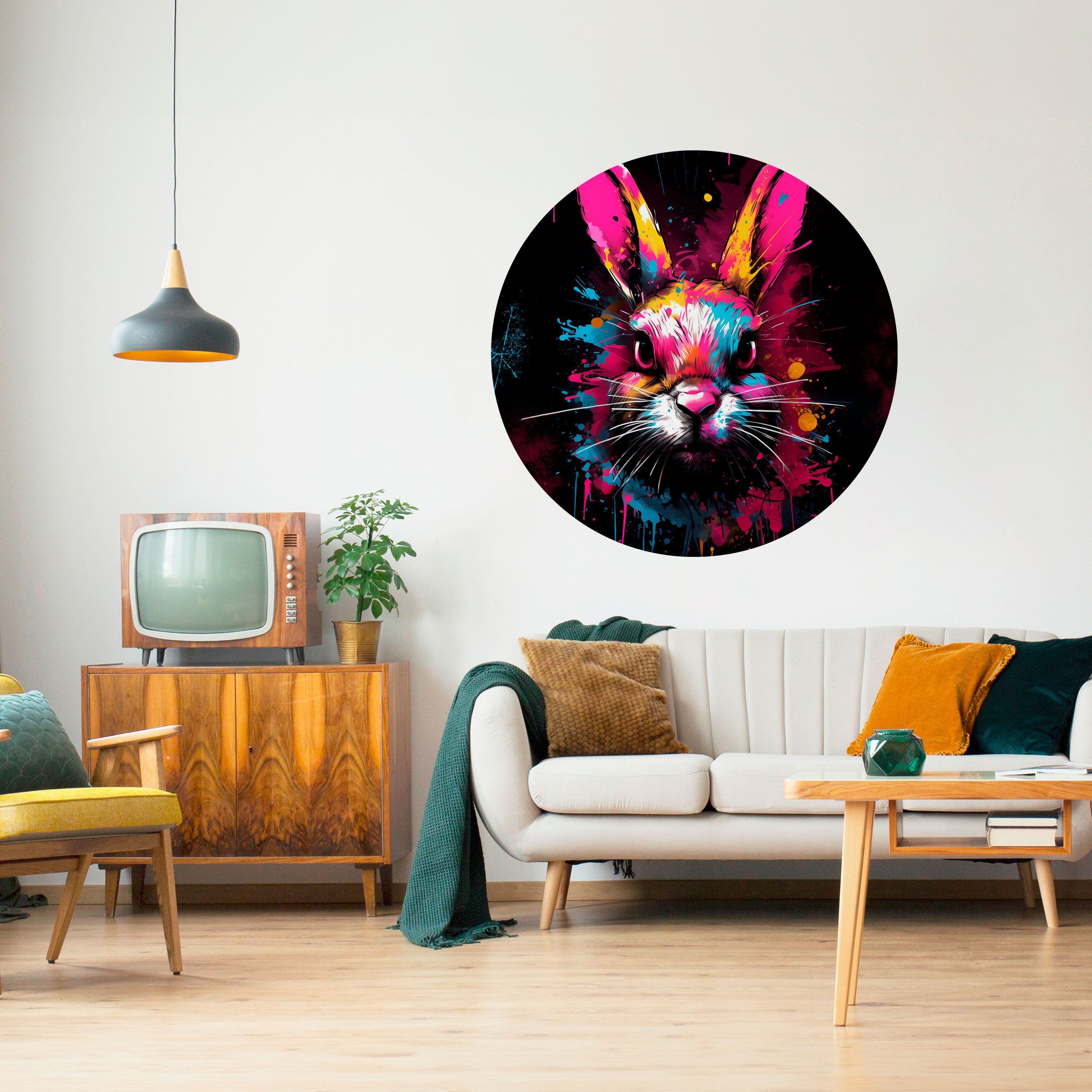 DON'T FOLLOW THE RABBIT Naklejka okrągła