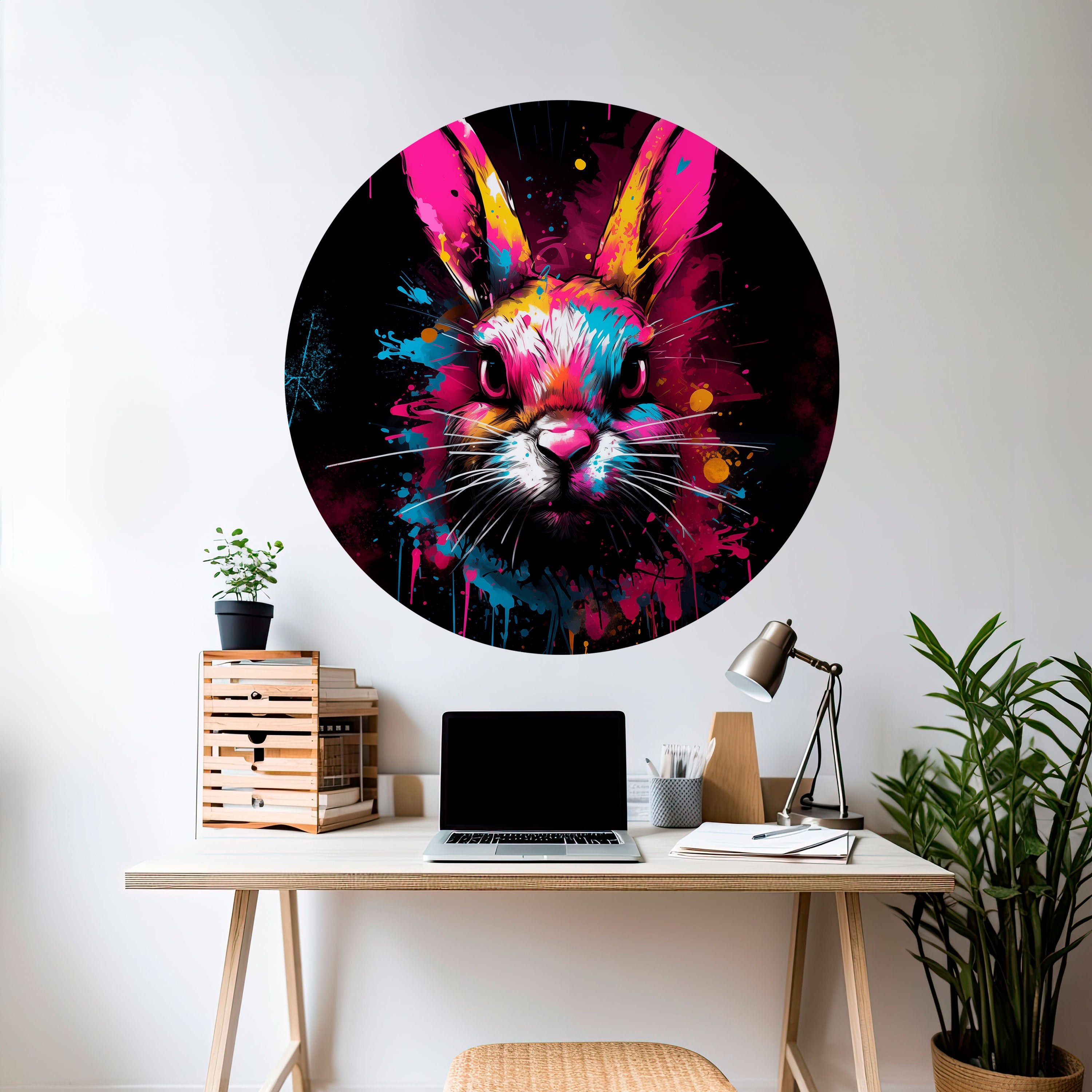 DON'T FOLLOW THE RABBIT Naklejka okrągła