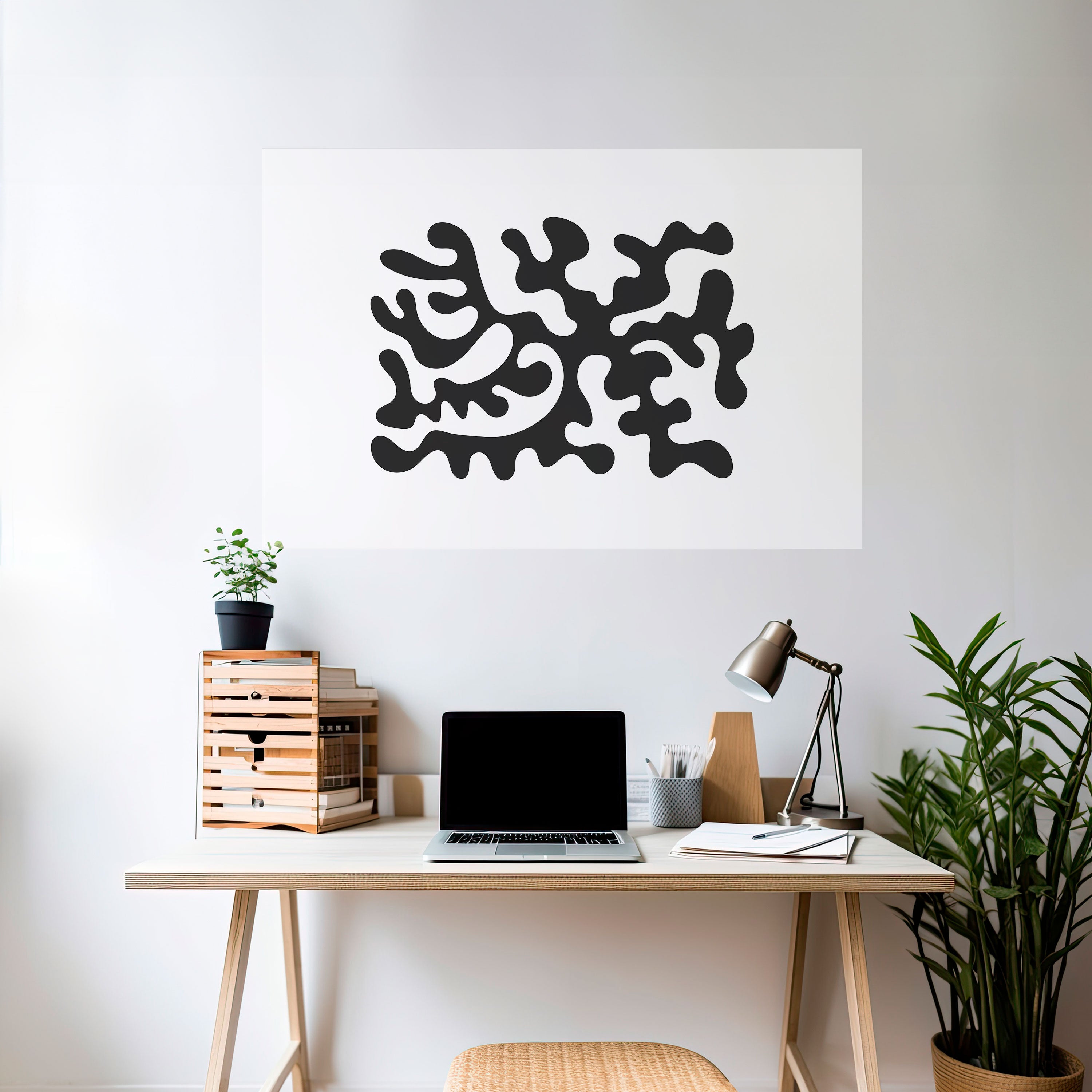 CHARCOAL CASCADE Naklejka/Plakat poziomy