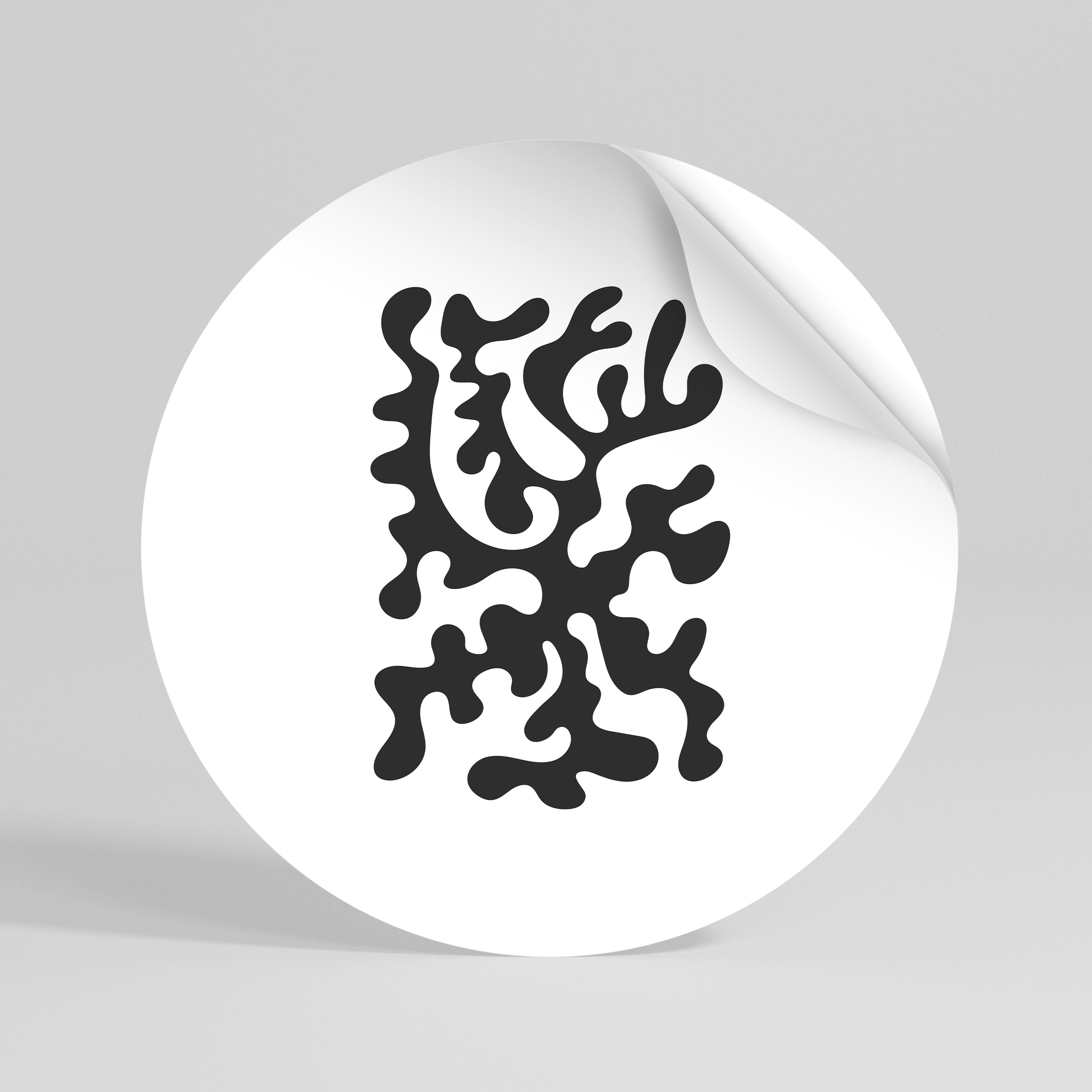 CHARCOAL CASCADE Naklejka okrągła