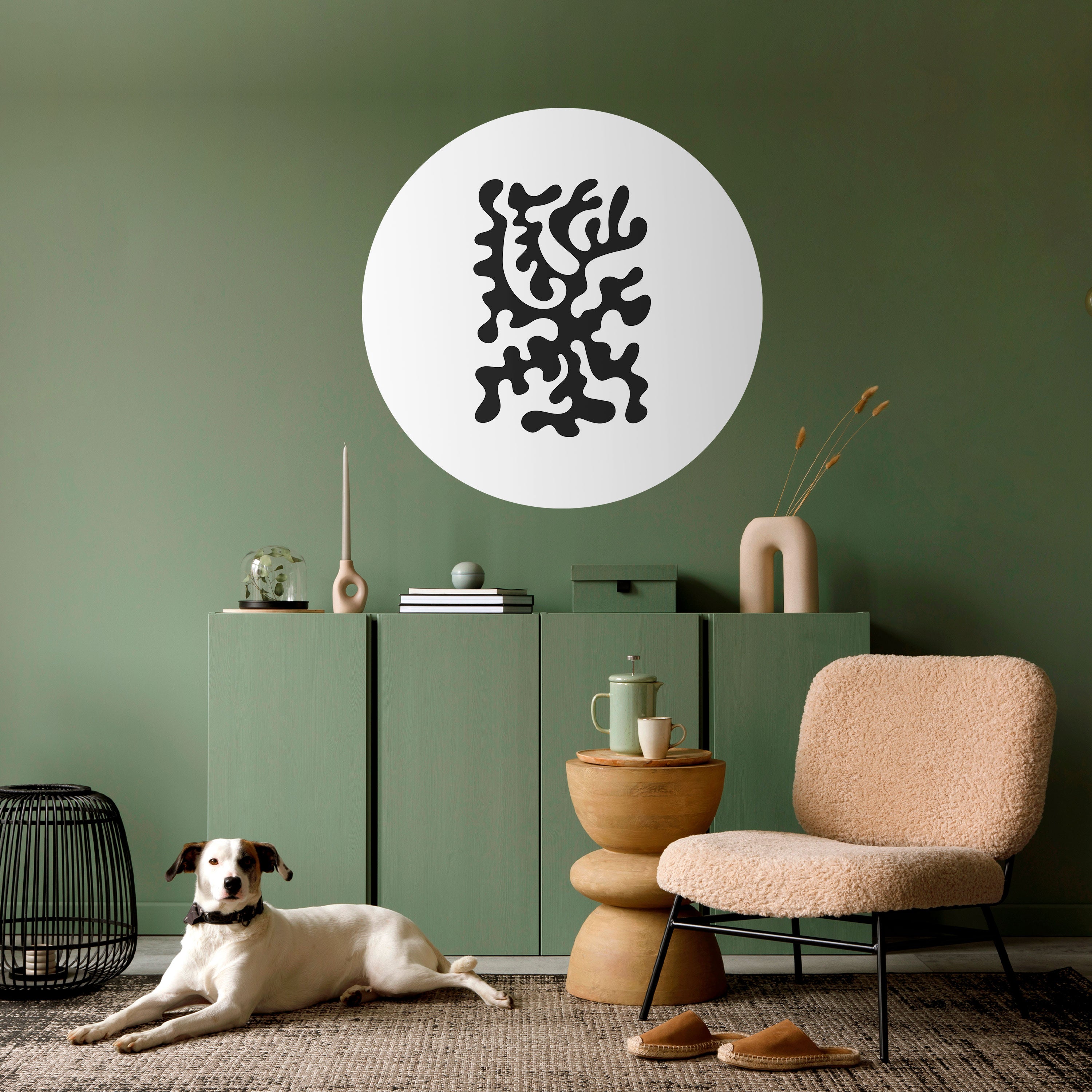 CHARCOAL CASCADE Naklejka okrągła