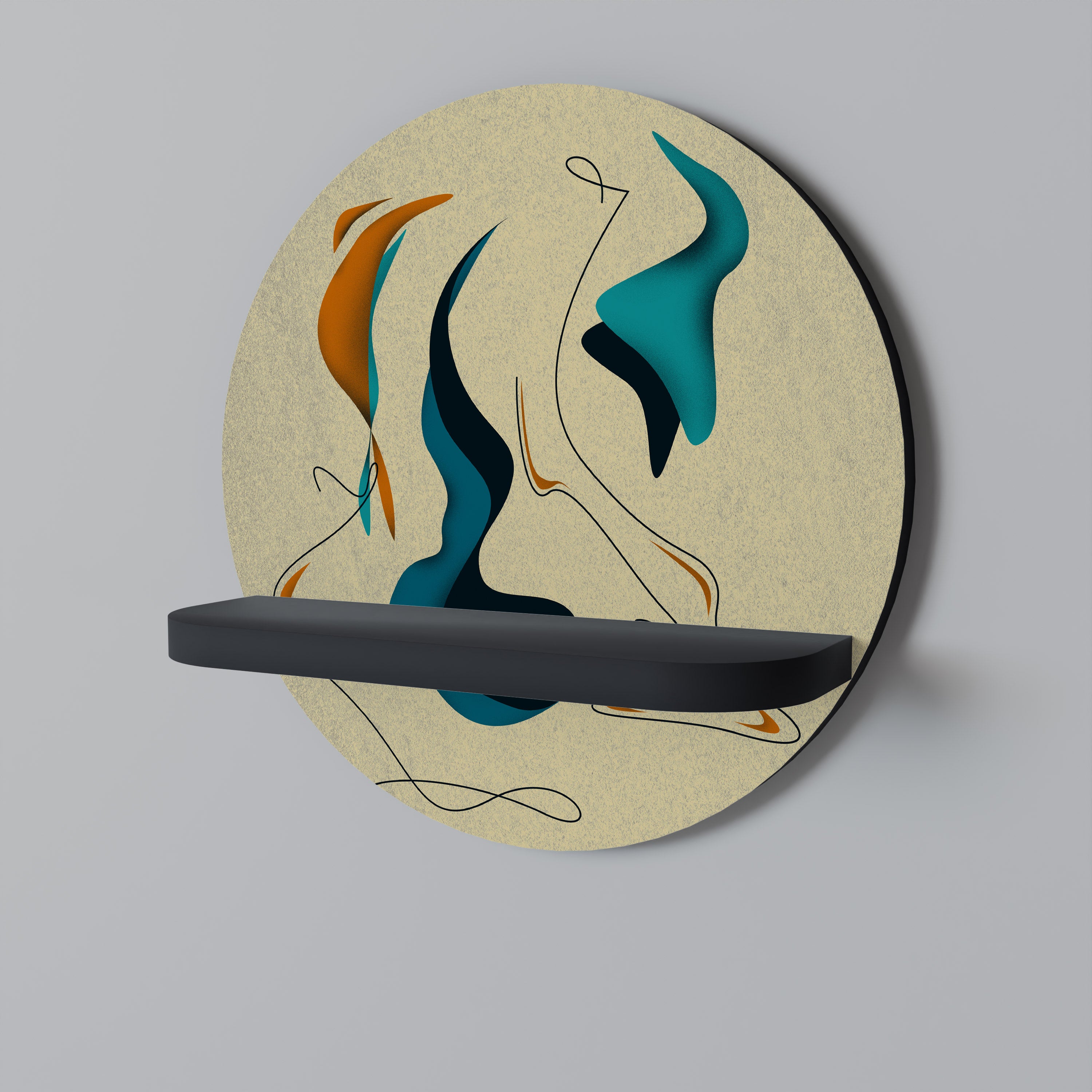 DREAMY DAZE Półka okrągła Czarna