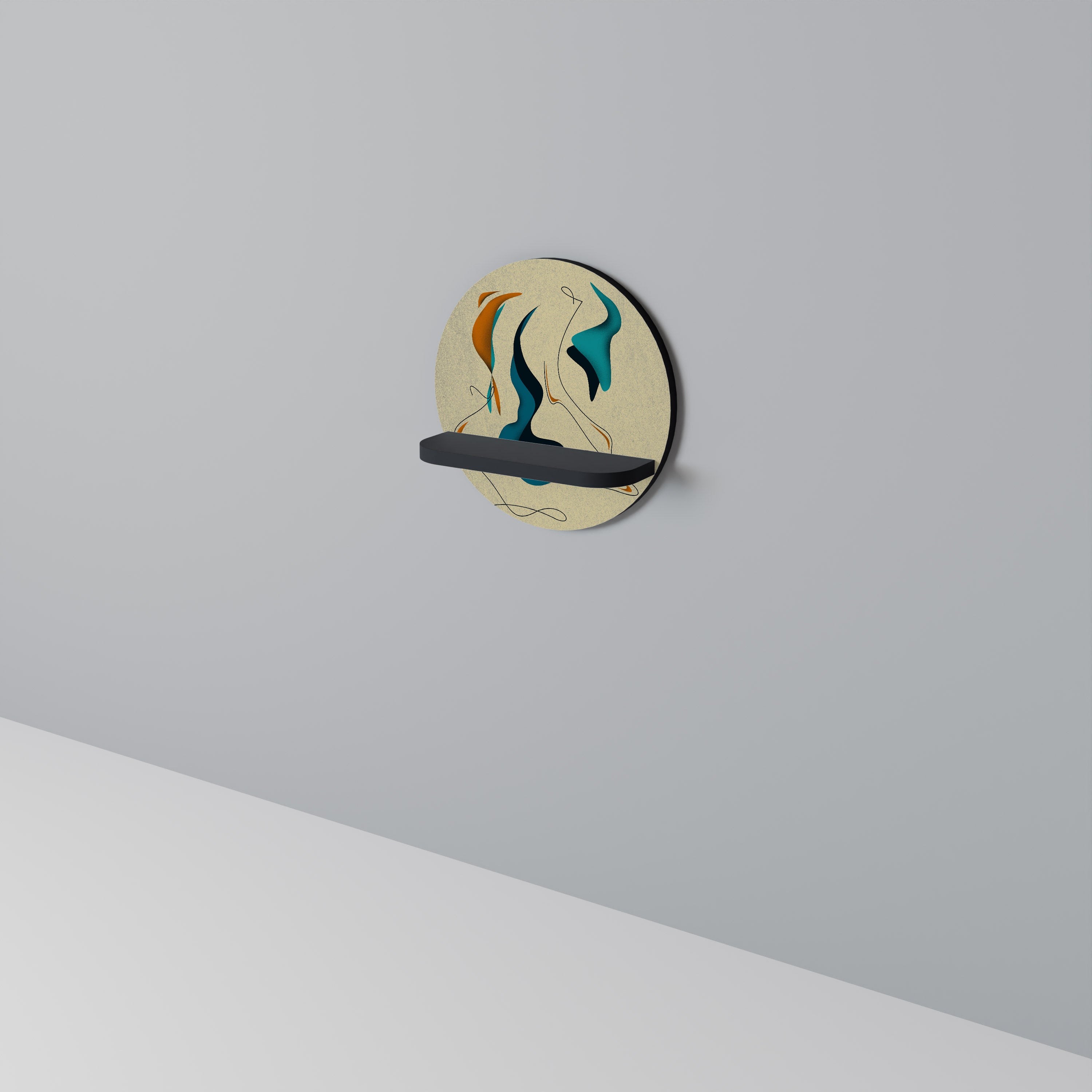 DREAMY DAZE Półka okrągła Czarna