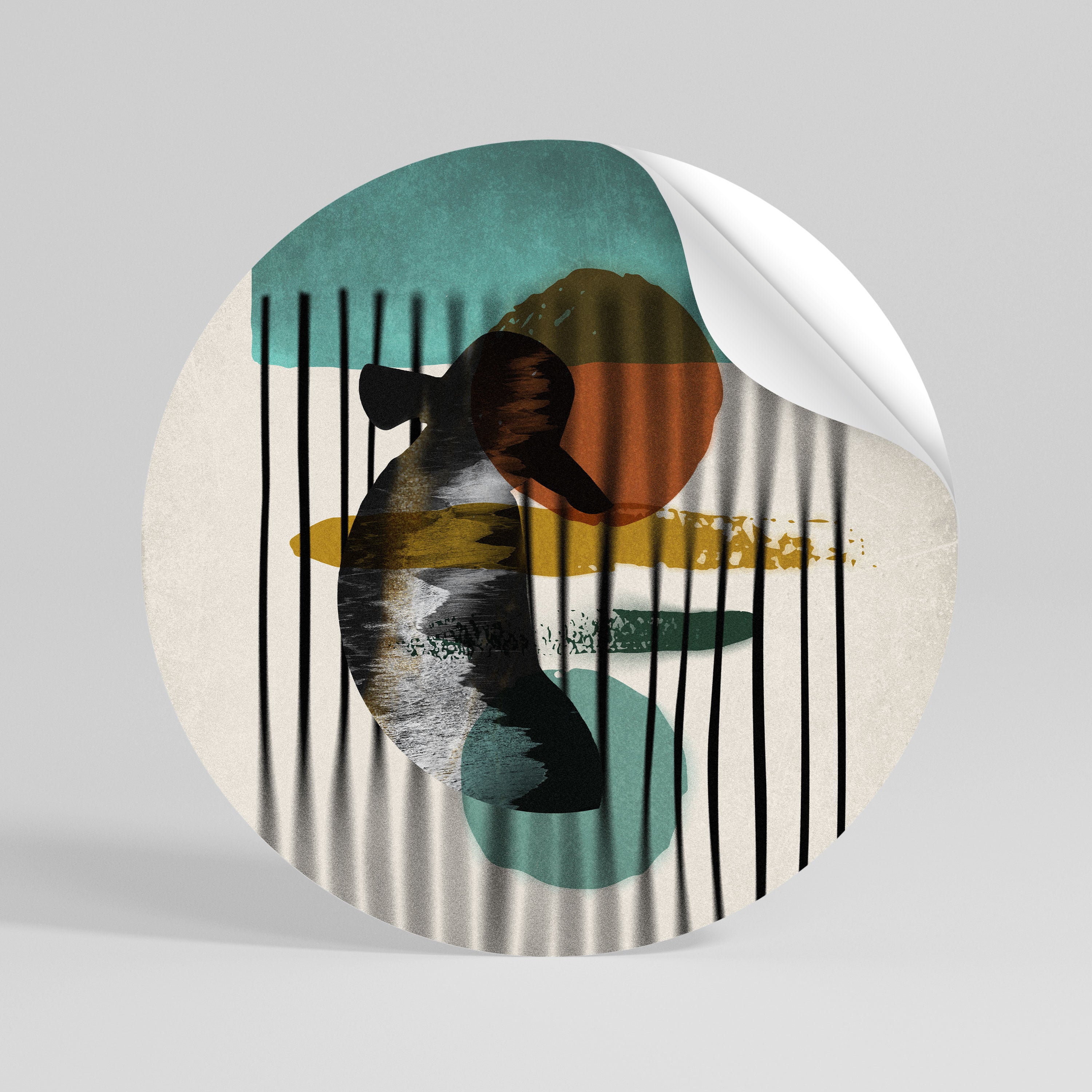 INKWELL TURQOISE Naklejka okrągła