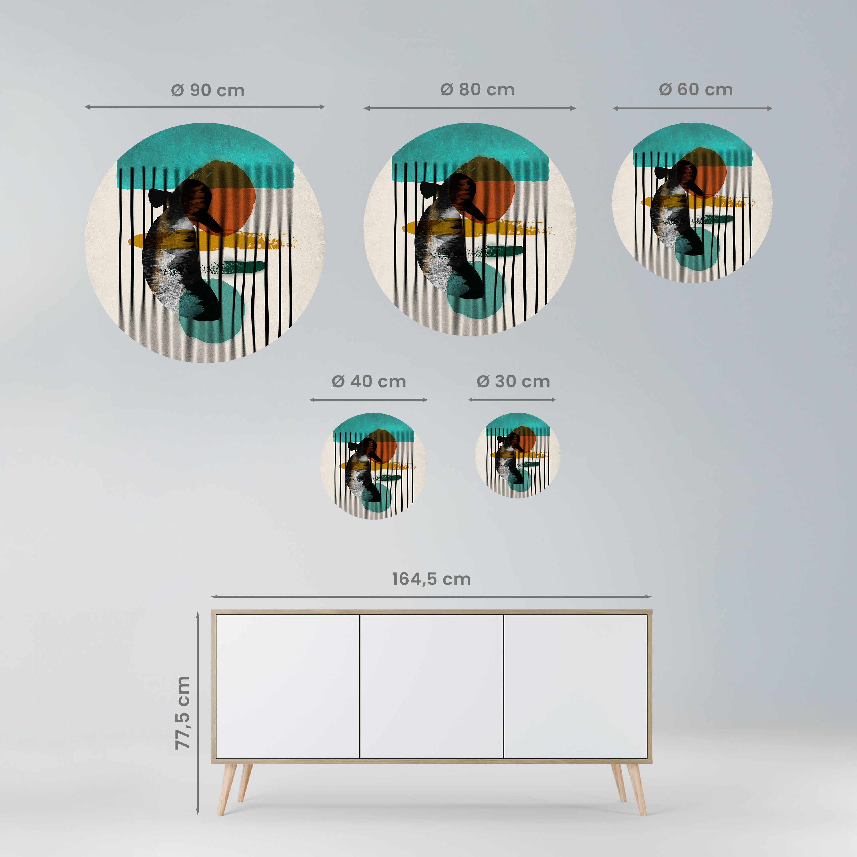 INKWELL TURQOISE Naklejka okrągła