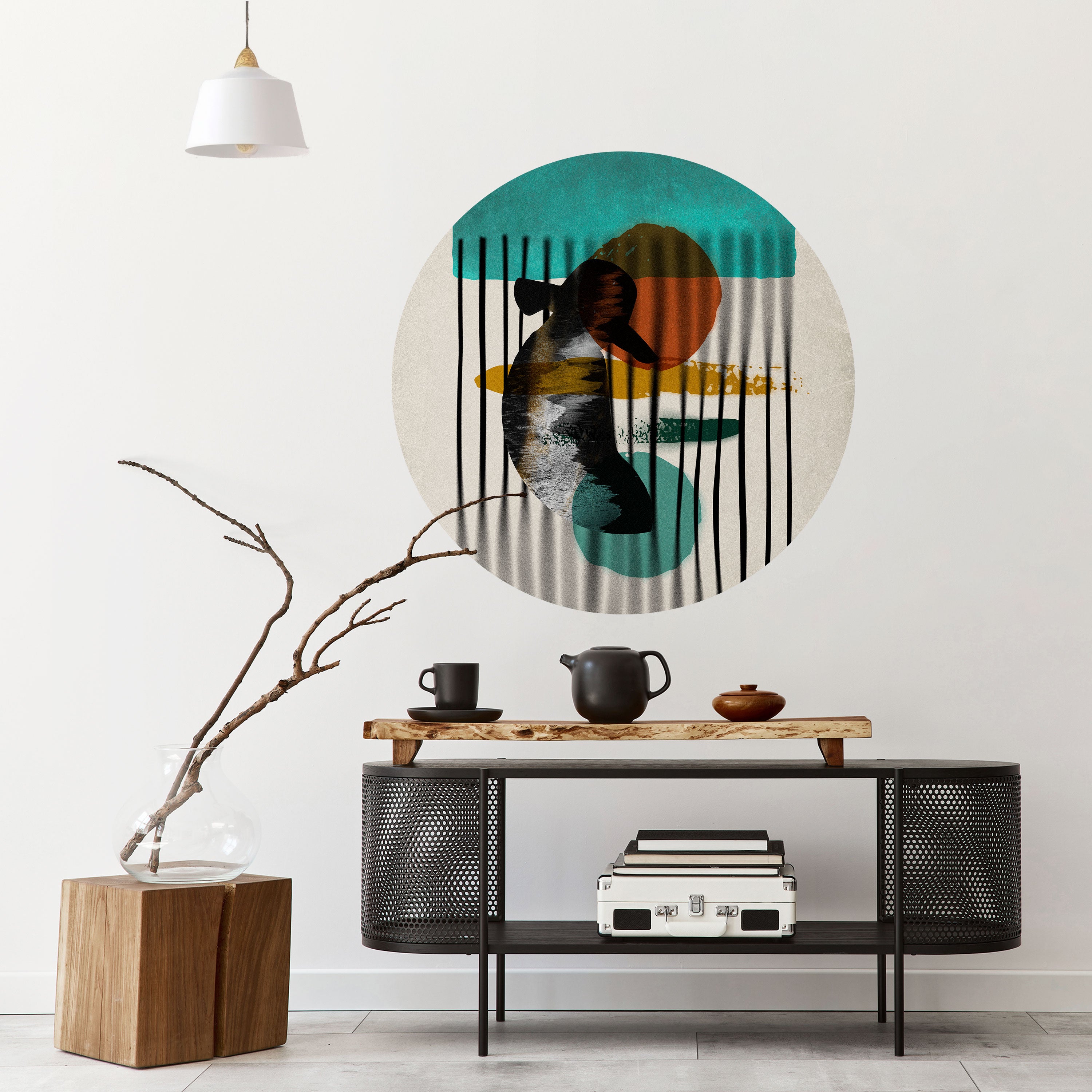 INKWELL TURQOISE Naklejka okrągła