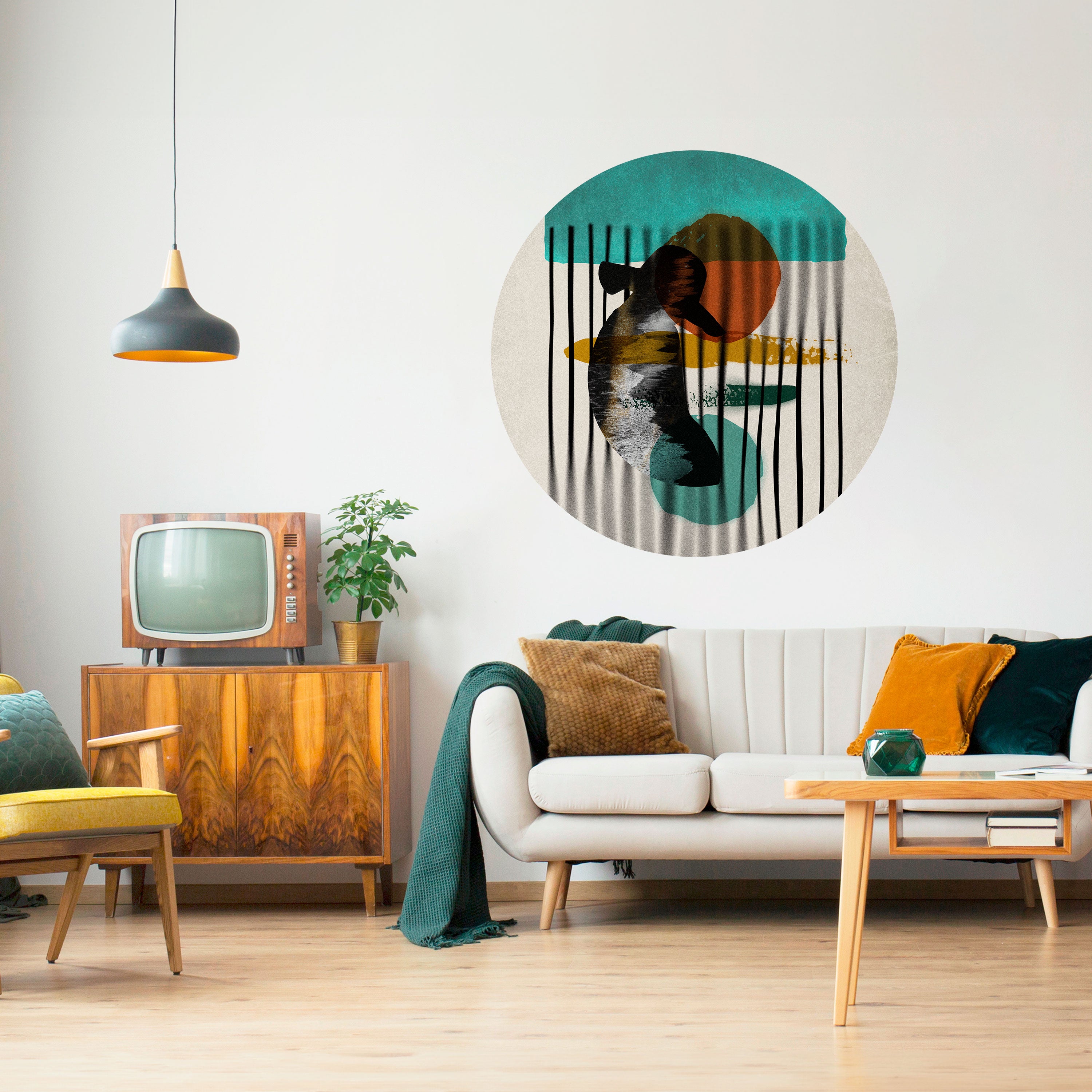 INKWELL TURQOISE Naklejka okrągła