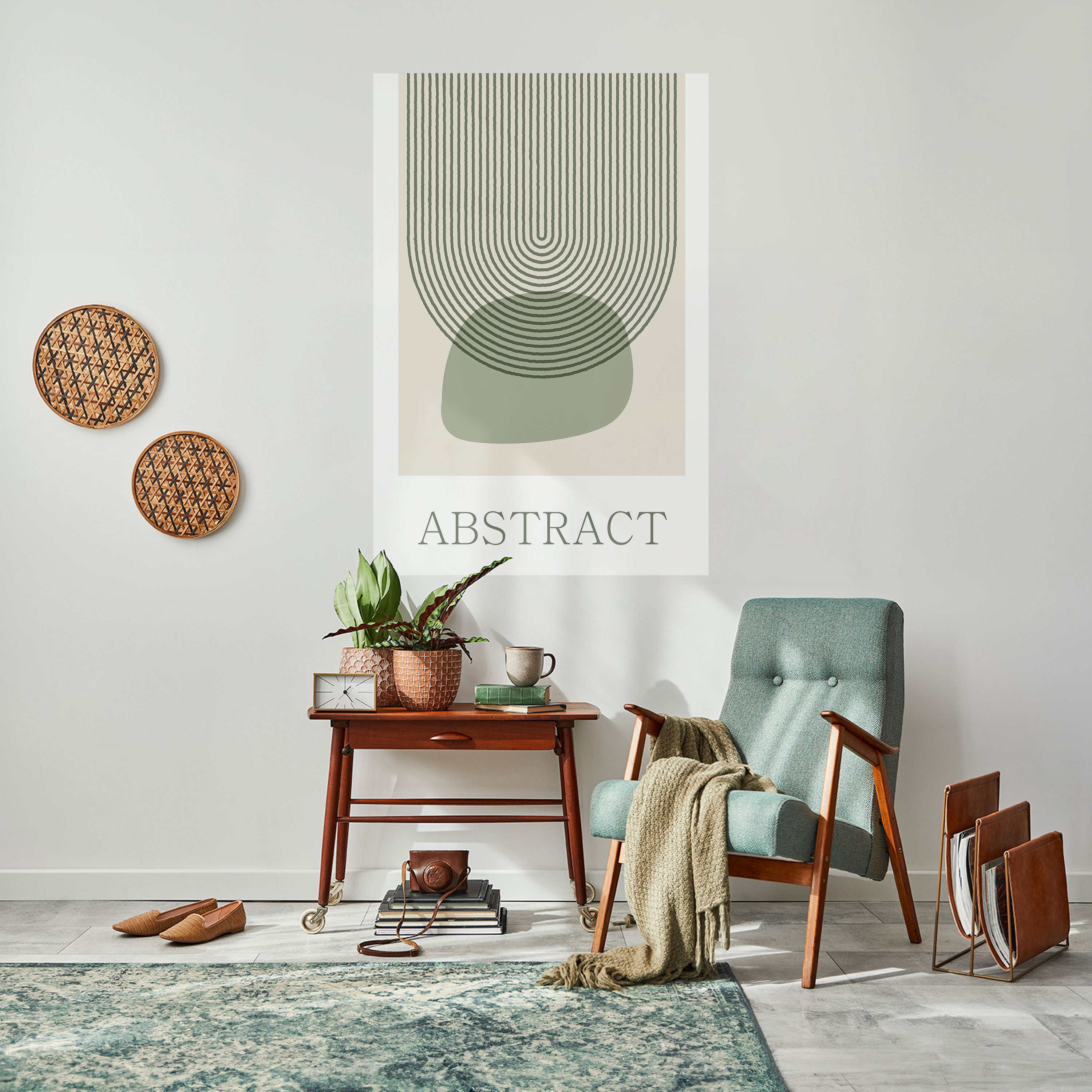 GREEN ABSTRACT Naklejka/Plakat pionowy