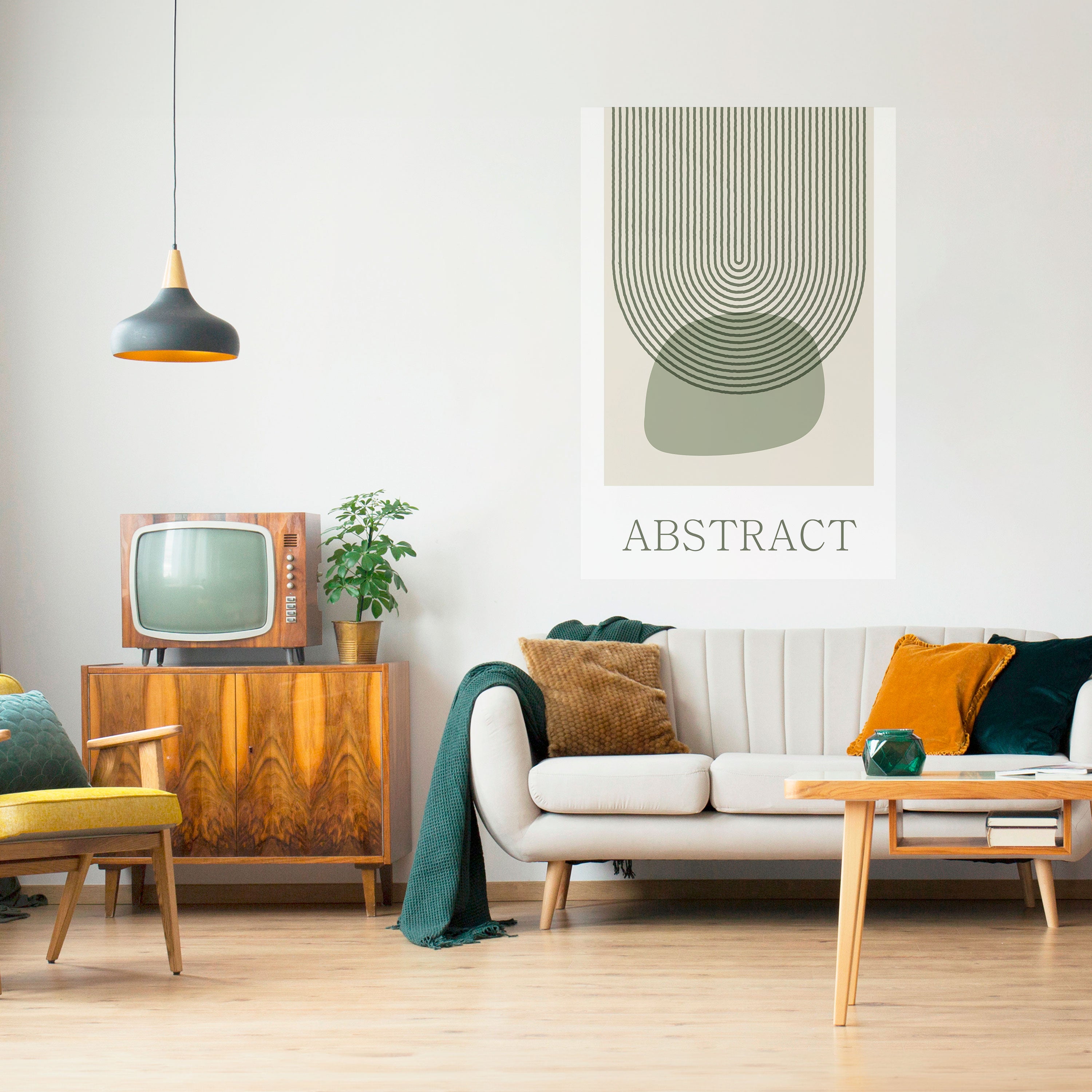 GREEN ABSTRACT Naklejka/Plakat pionowy