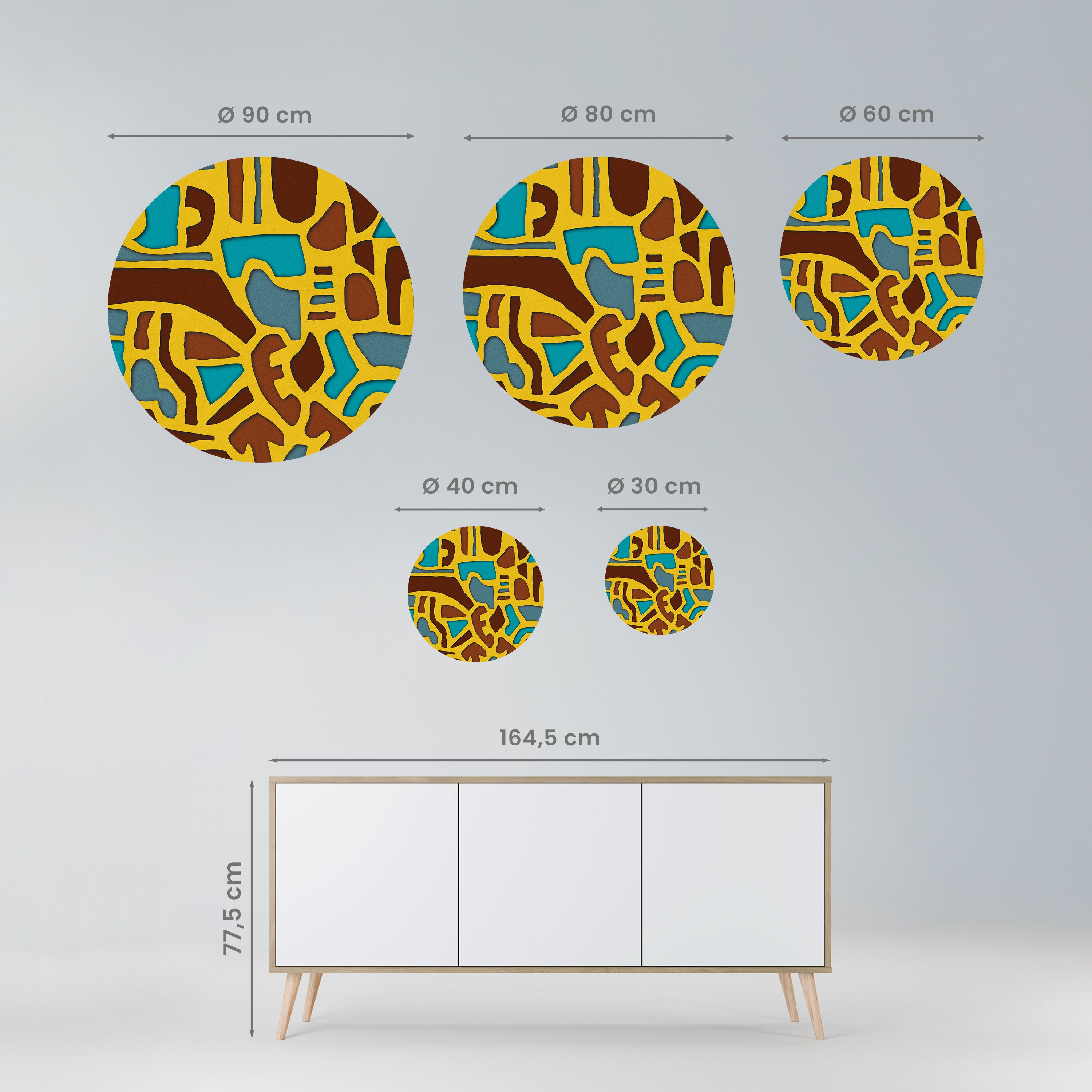 ASSYMETRICAL HARMONY Naklejka okrągła