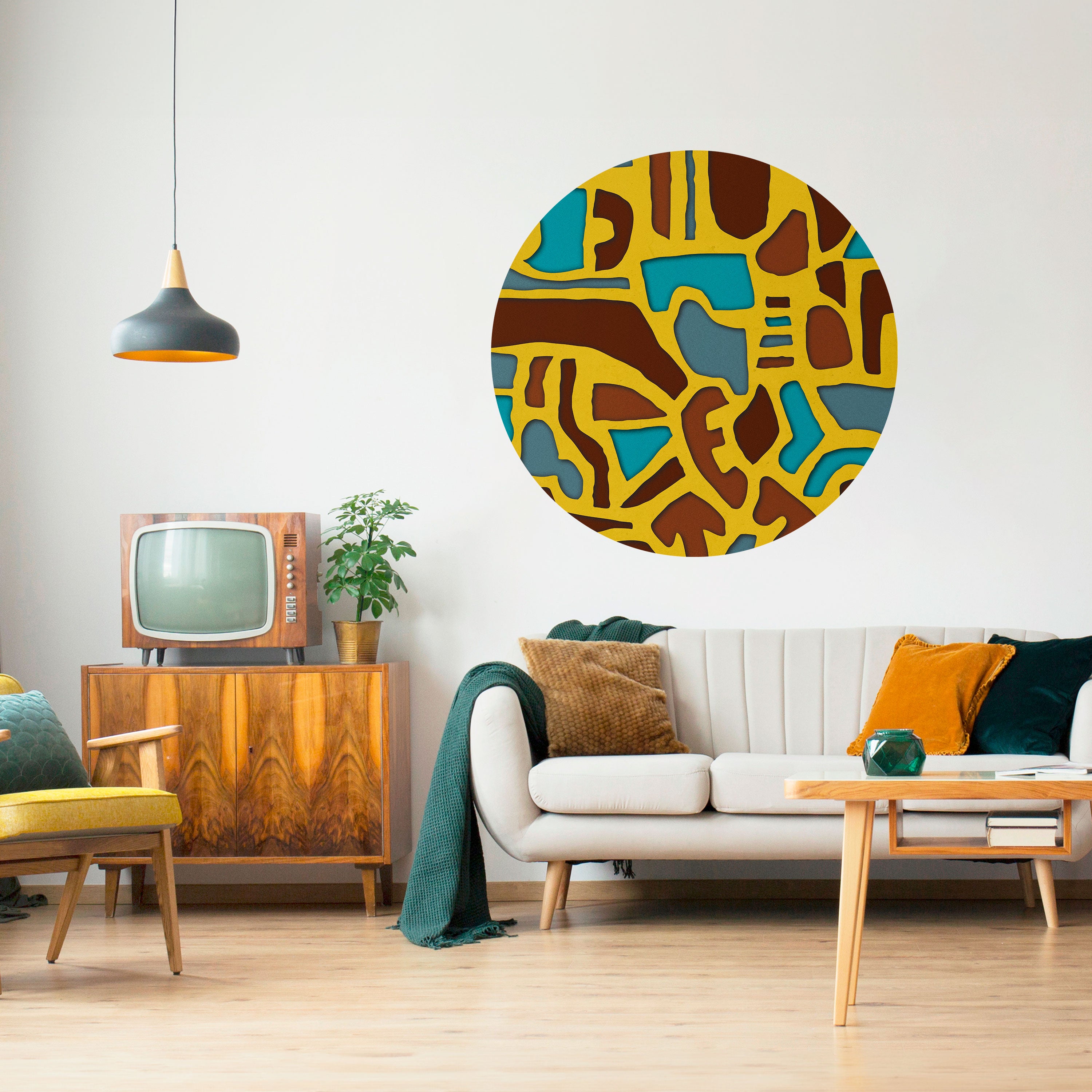 ASSYMETRICAL HARMONY Naklejka okrągła