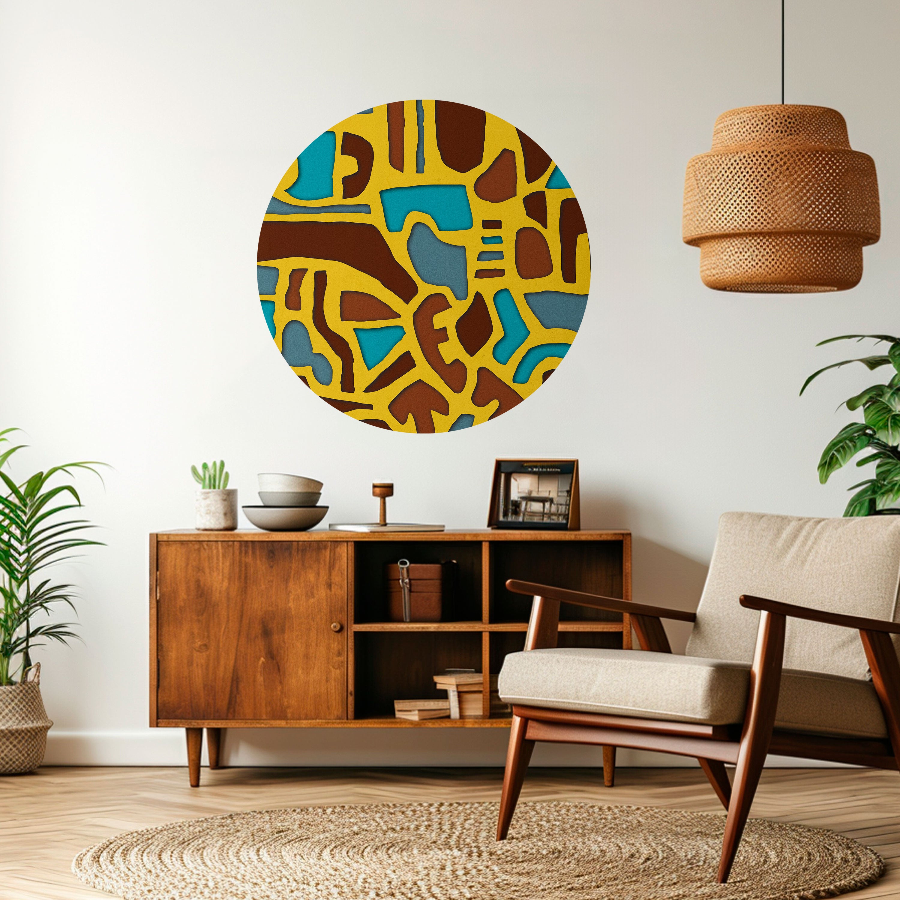 ASSYMETRICAL HARMONY Naklejka okrągła