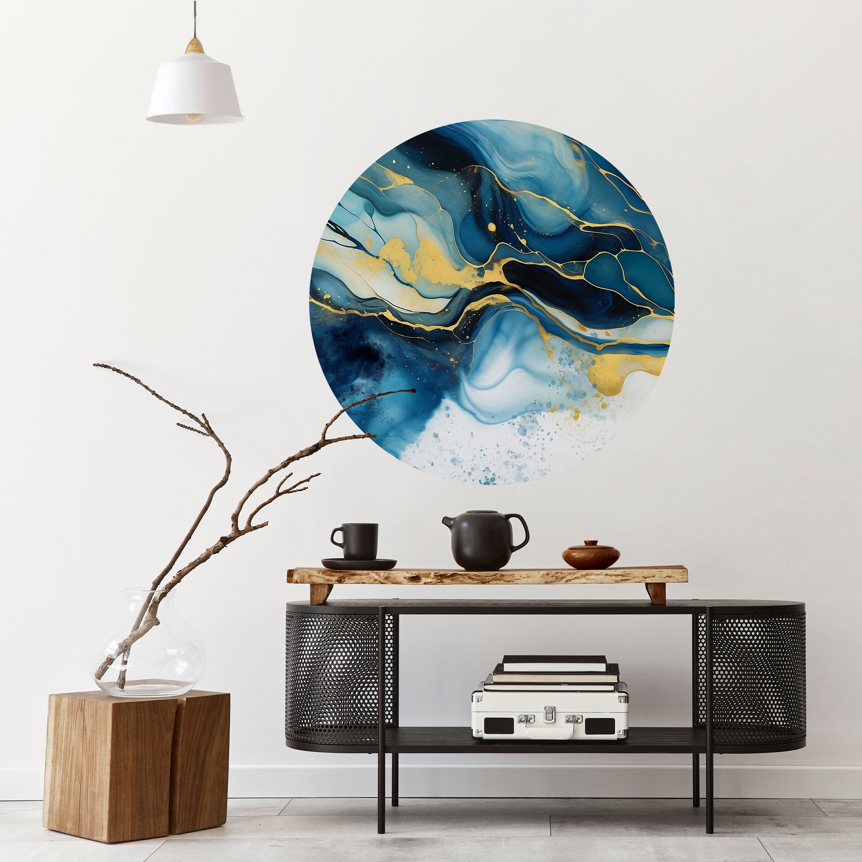 INKY MARBLE Naklejka okrągła