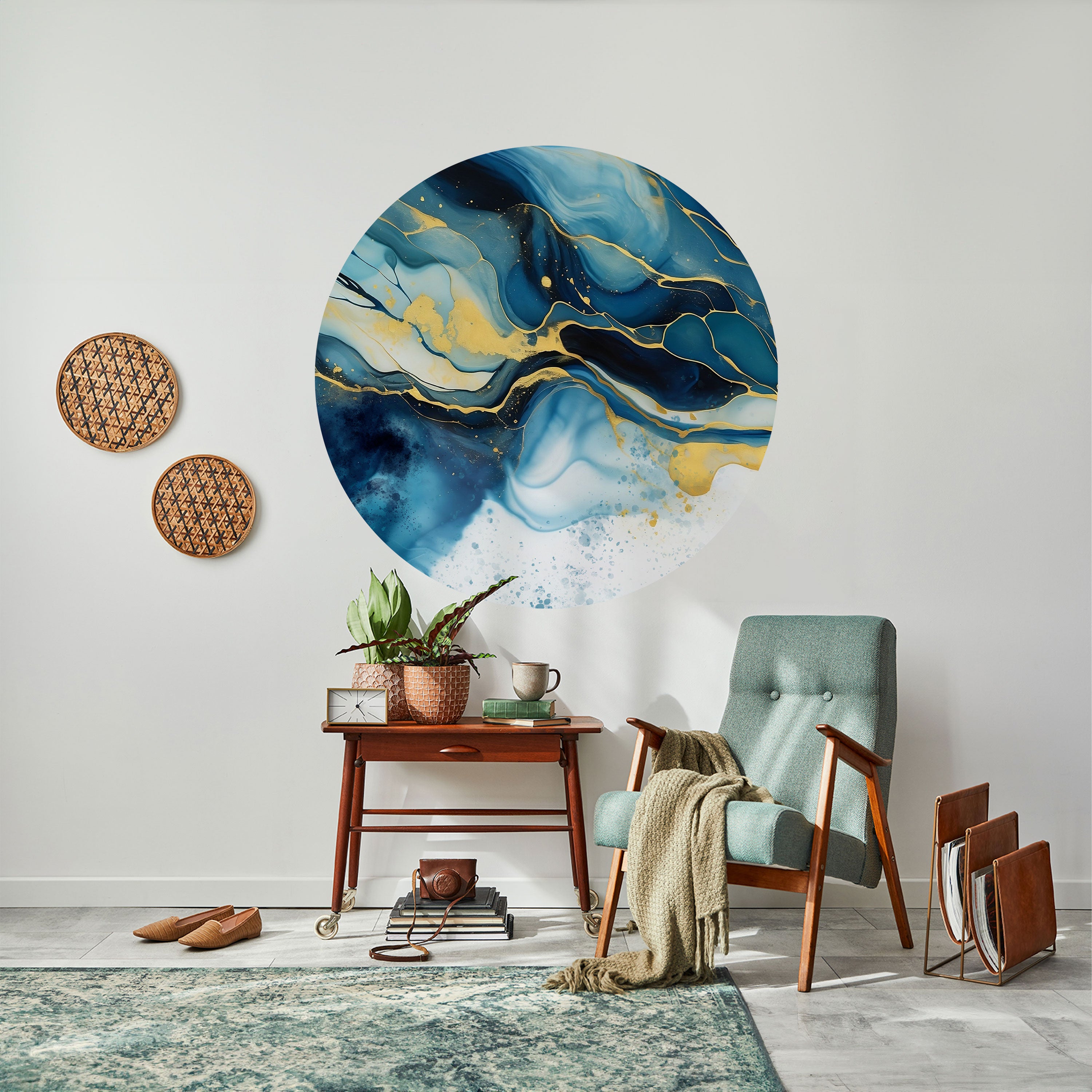 INKY MARBLE Naklejka okrągła