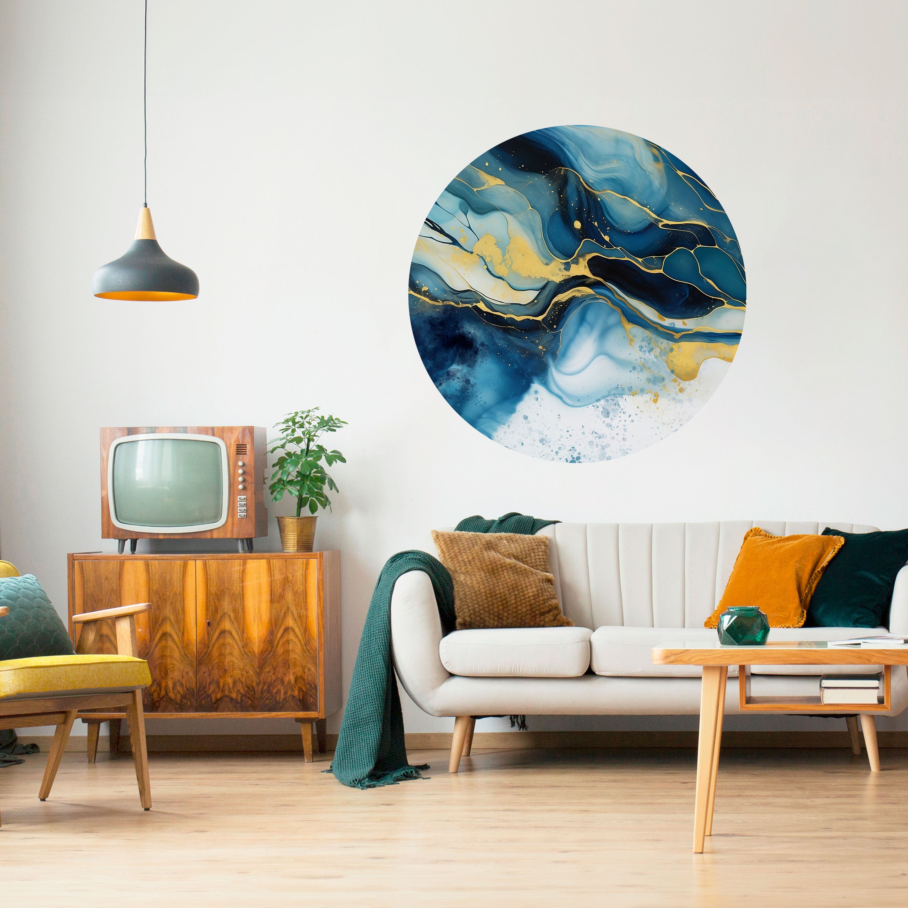 INKY MARBLE Naklejka okrągła