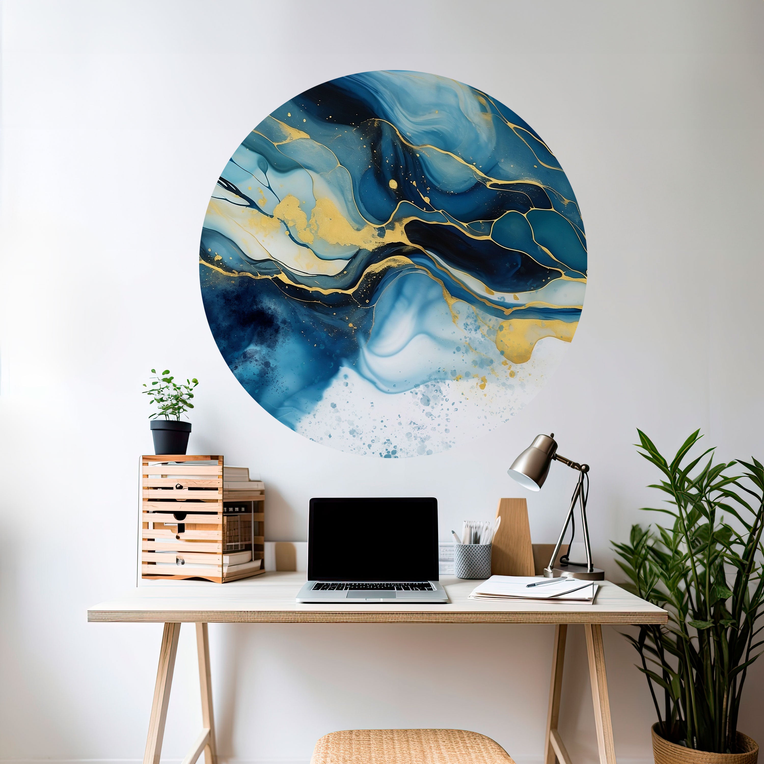 INKY MARBLE Naklejka okrągła