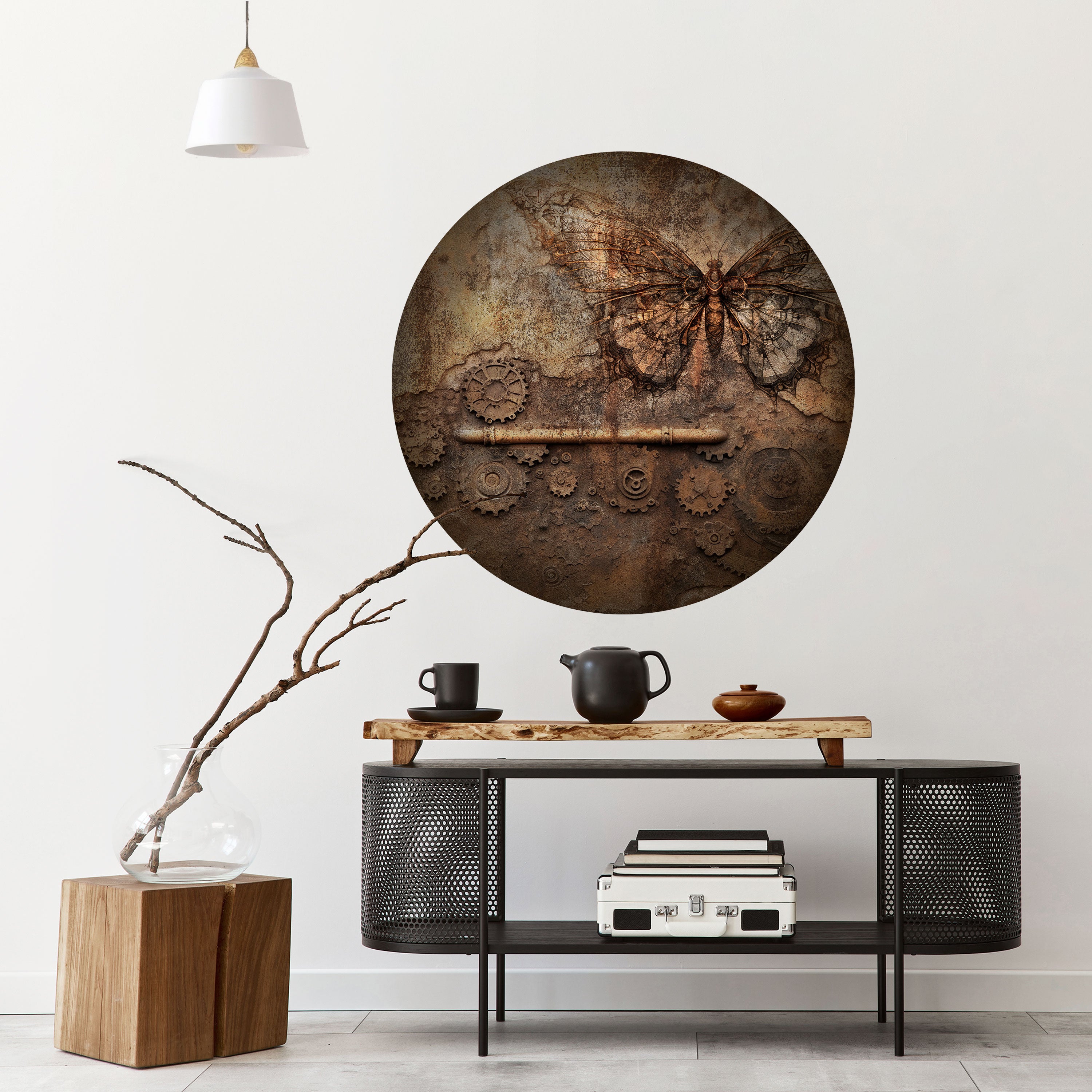 MECHANICAL BUTTERFLY Naklejka okrągła