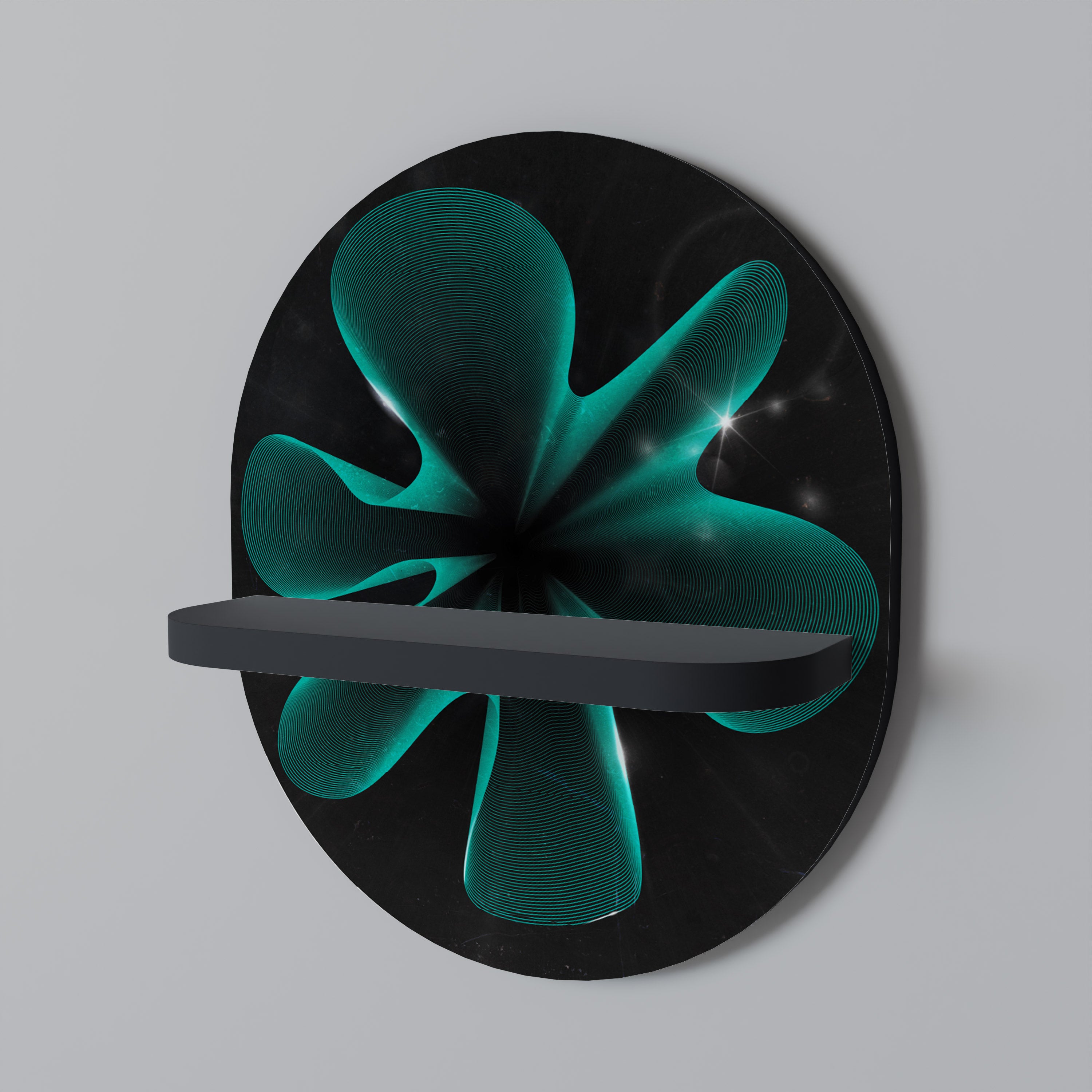 ELECTRIC ILLUSION Półka owalna Czarna