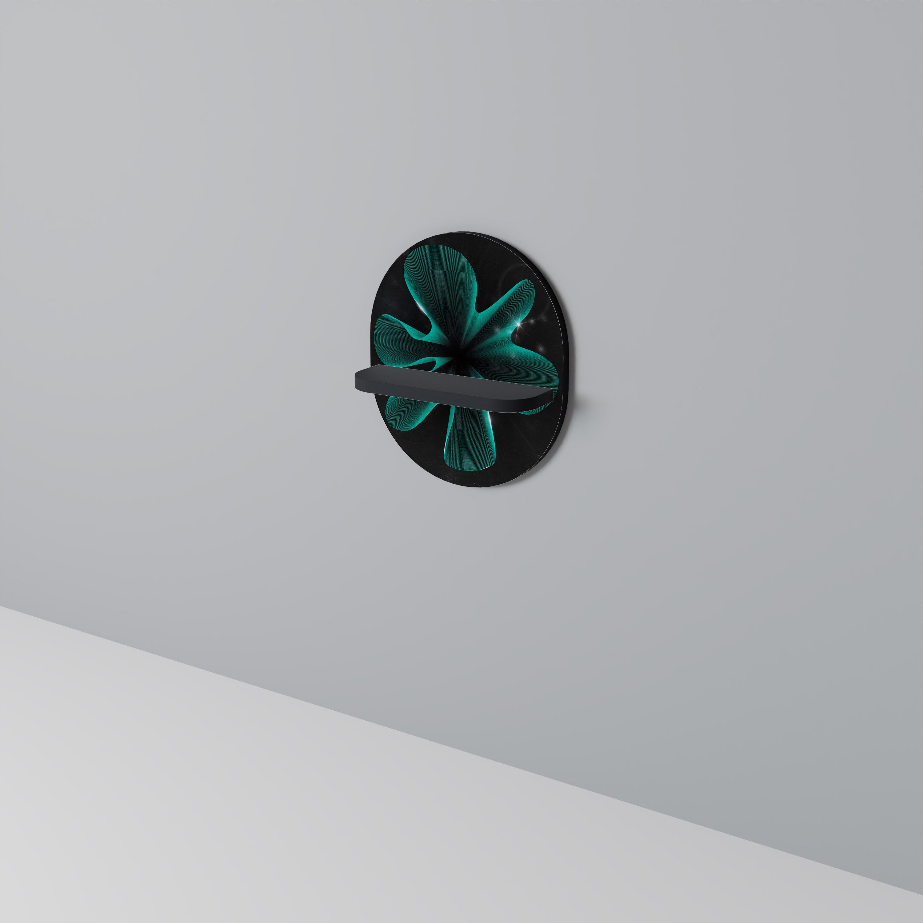 ELECTRIC ILLUSION Półka owalna Czarna