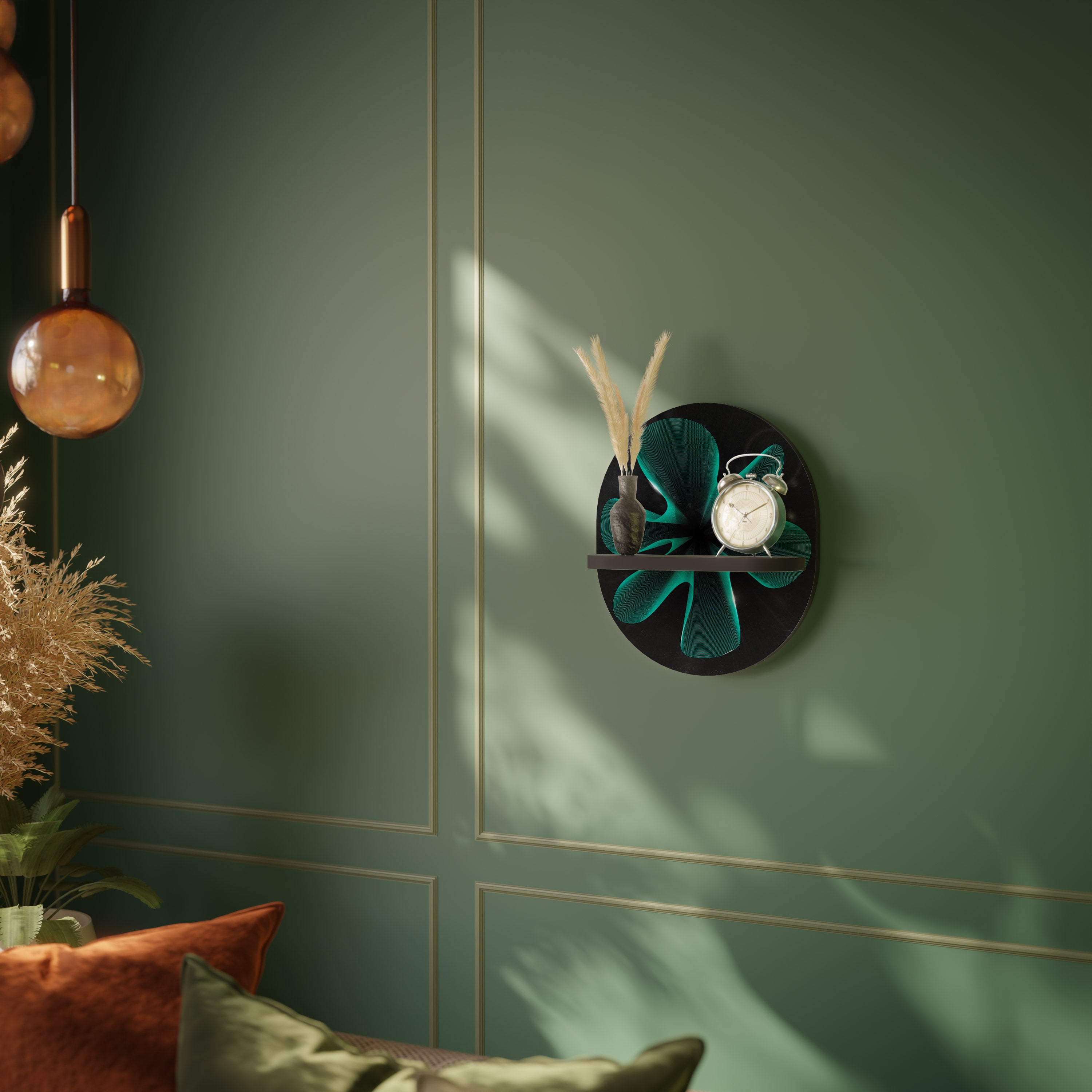 ELECTRIC ILLUSION Półka owalna Czarna