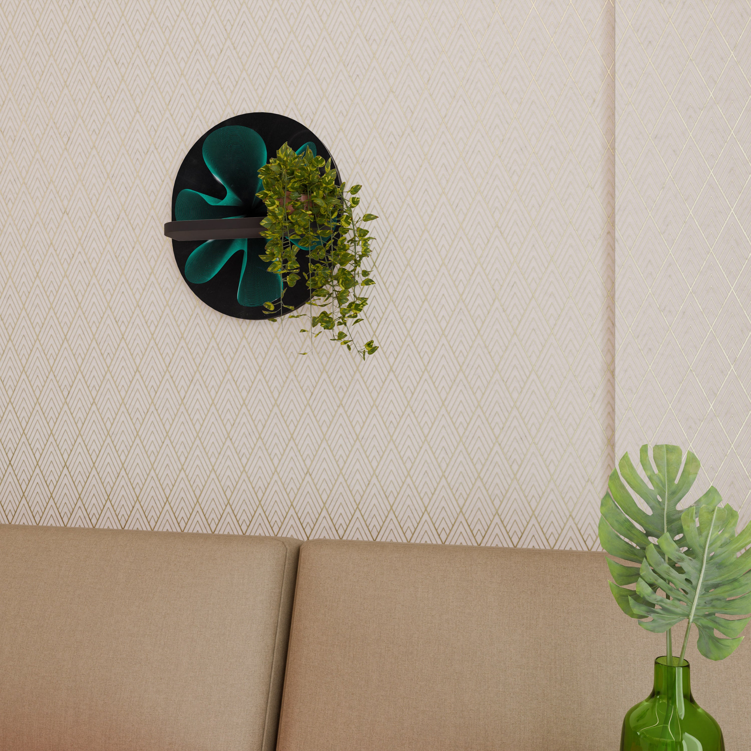 ELECTRIC ILLUSION Półka owalna Czarna