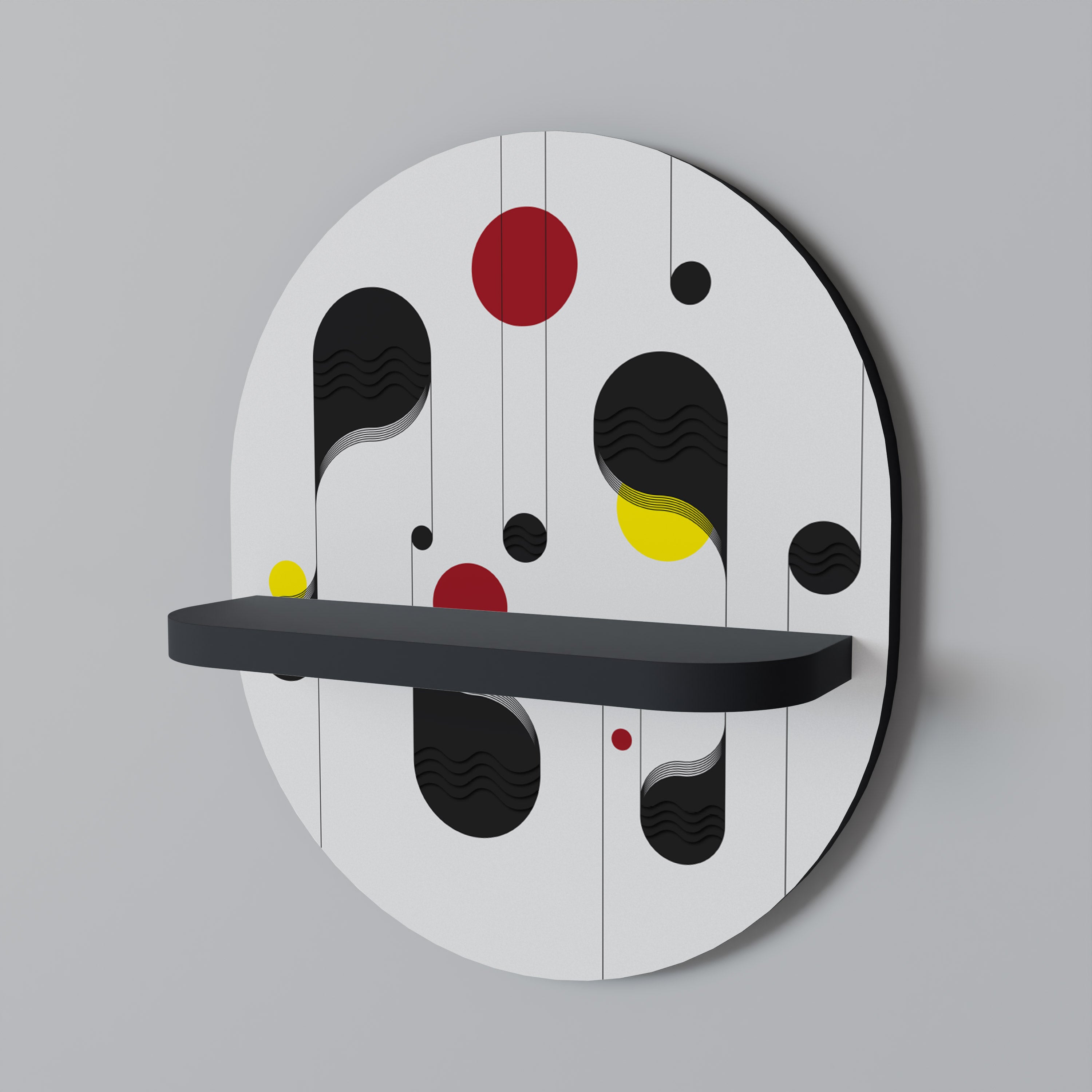 DOT-TO-DOT LULLABY Półka owalna Czarna
