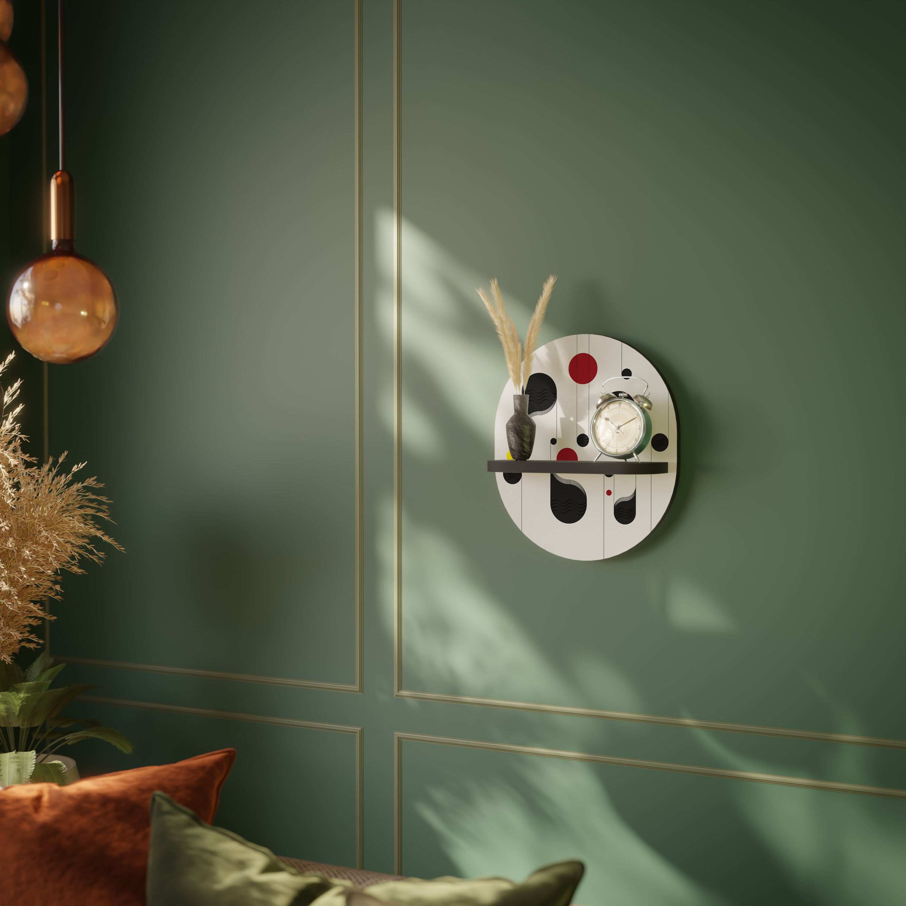 DOT-TO-DOT LULLABY Półka owalna Czarna