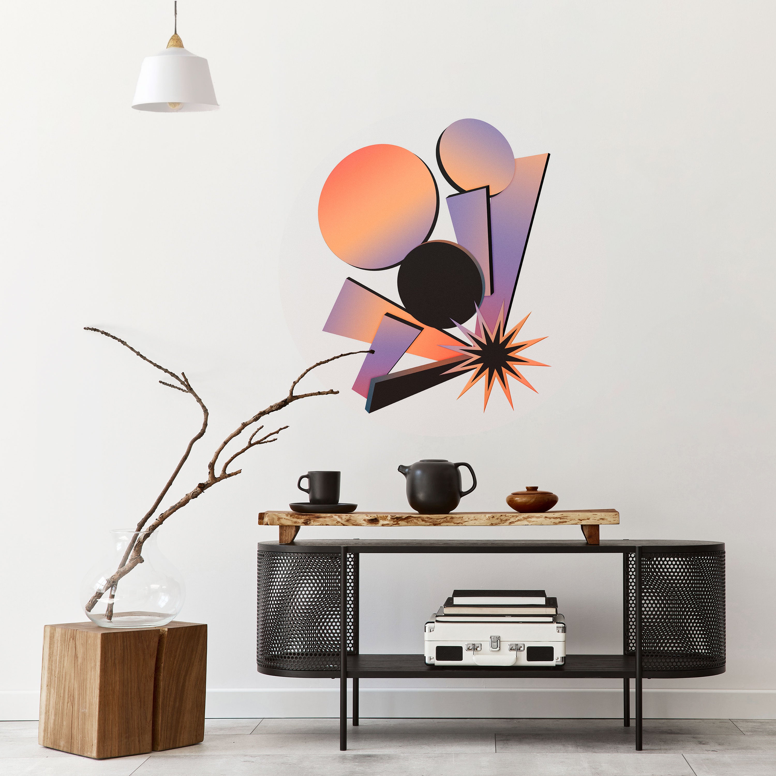 ANGULAR ARTISTRY Naklejka okrągła