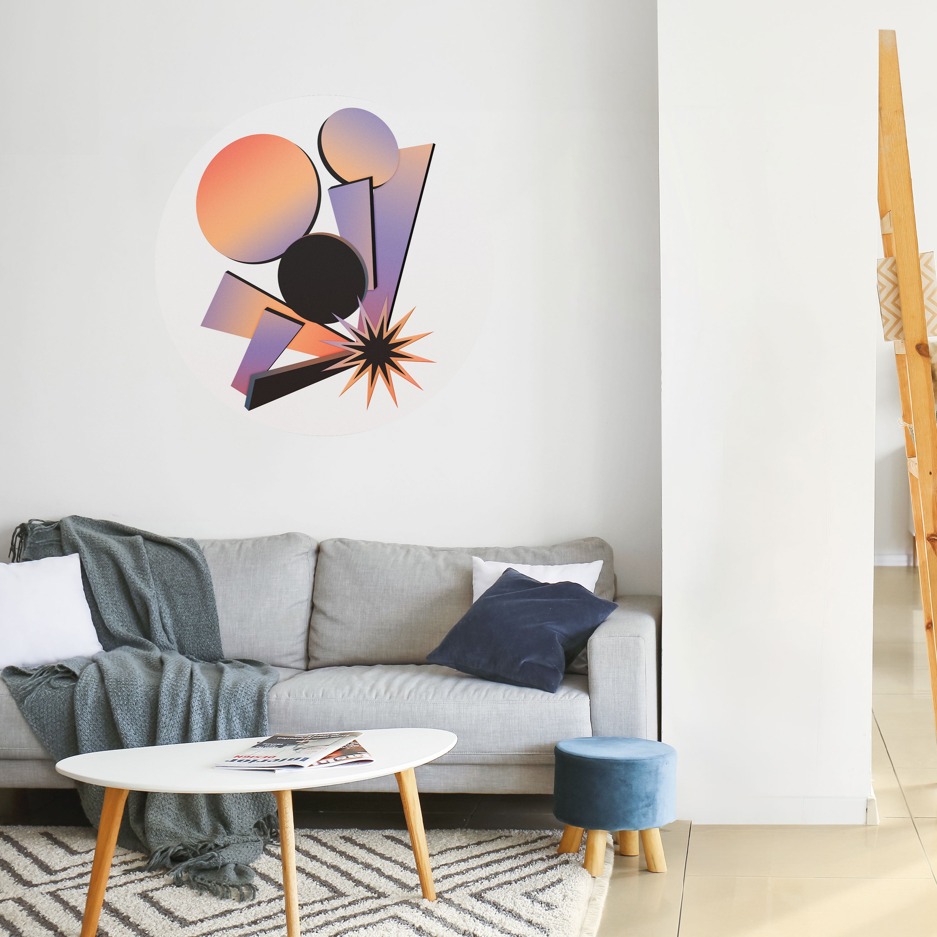 ANGULAR ARTISTRY Naklejka okrągła