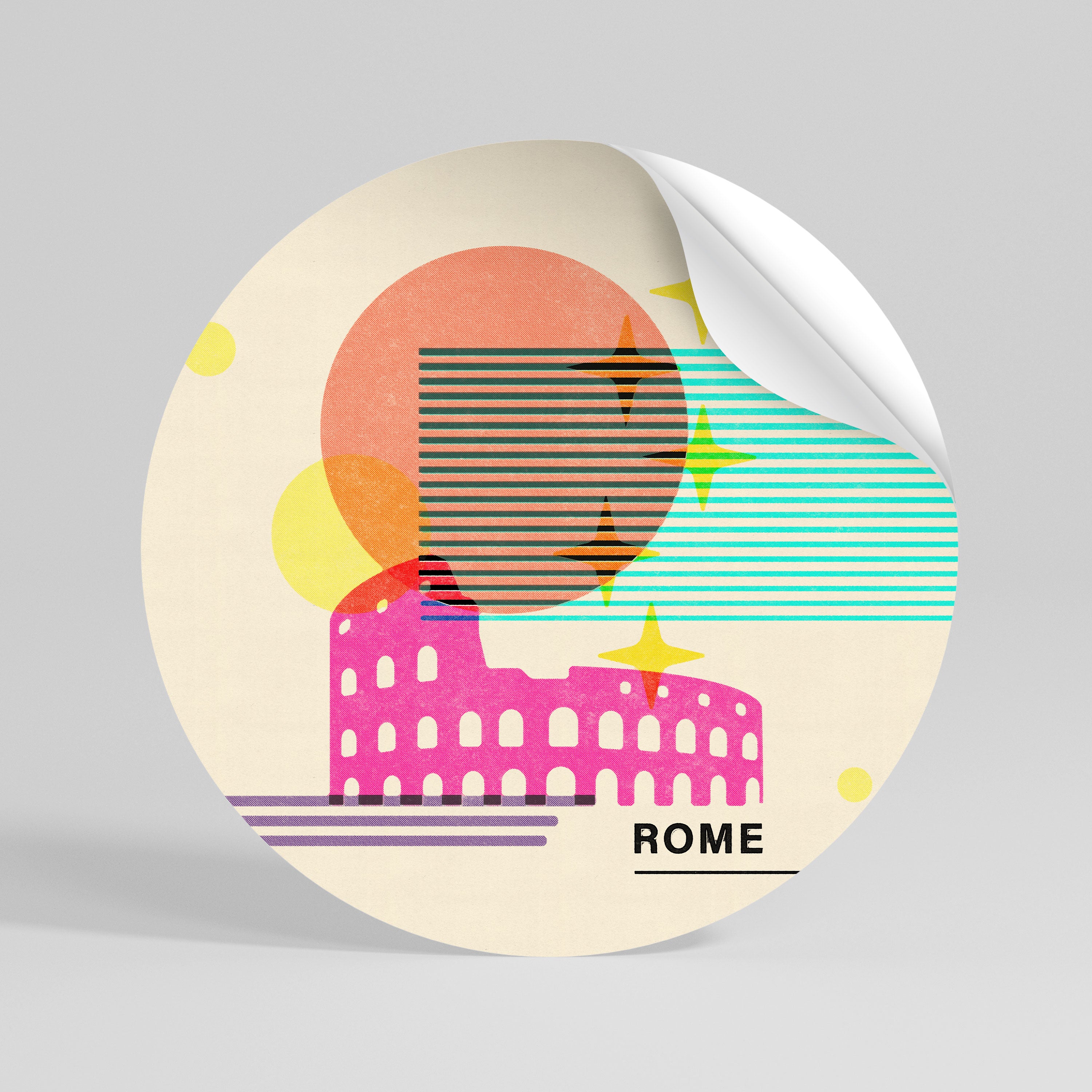 ROMAN SPARKLE Naklejka - okrągła