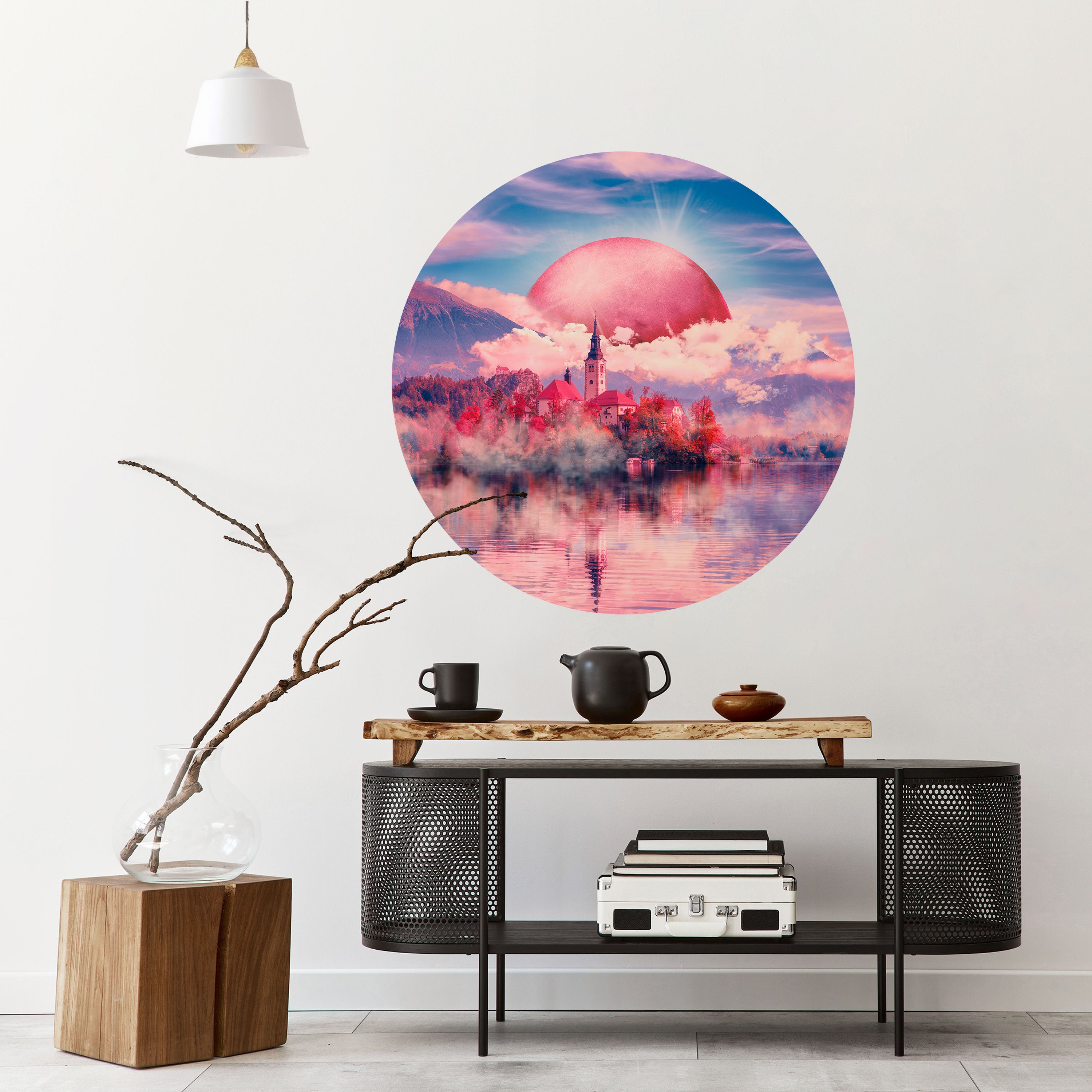 MARS OVER THE BLED LAKE Naklejka okrągła