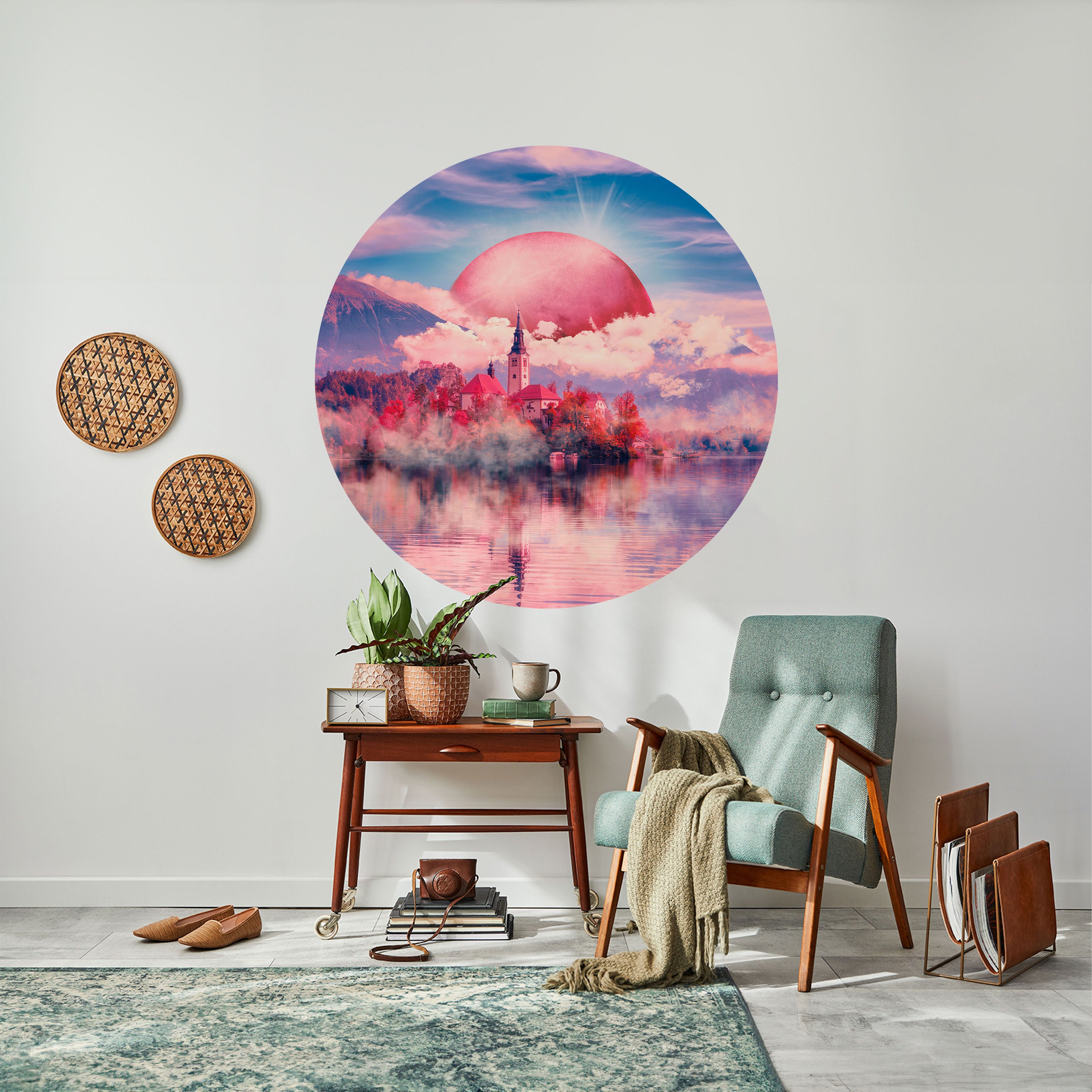 MARS OVER THE BLED LAKE Naklejka okrągła