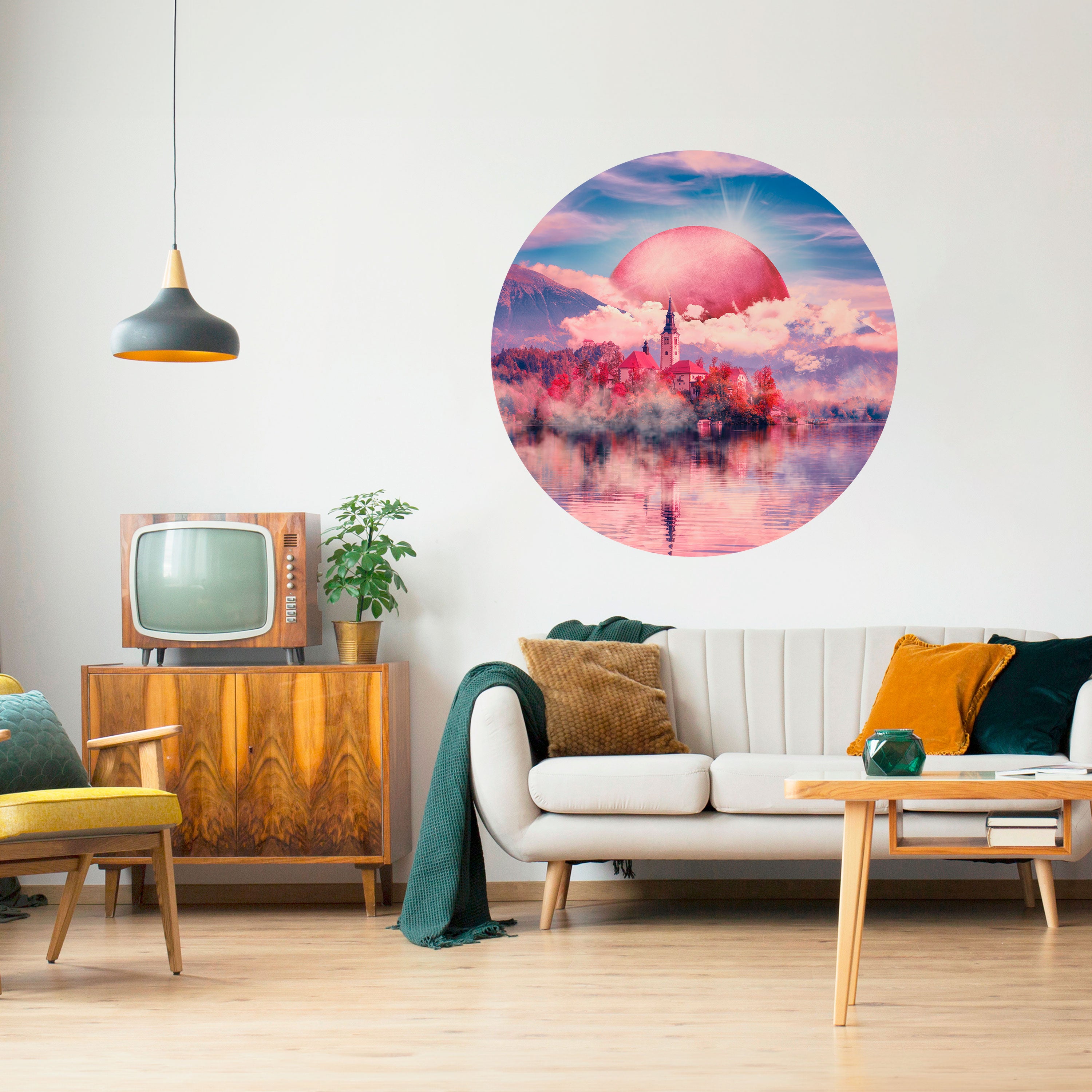 MARS OVER THE BLED LAKE Naklejka okrągła