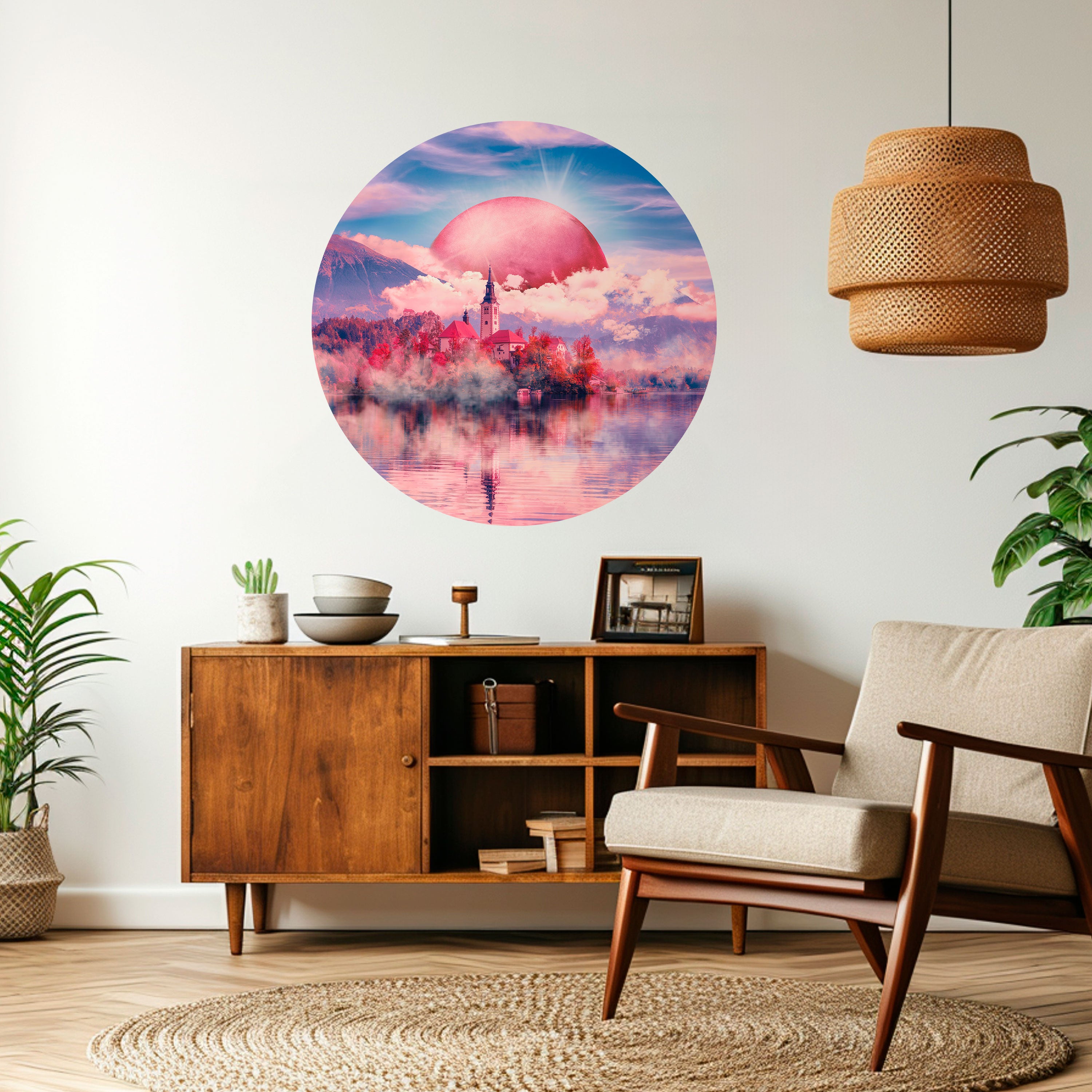 MARS OVER THE BLED LAKE Naklejka okrągła