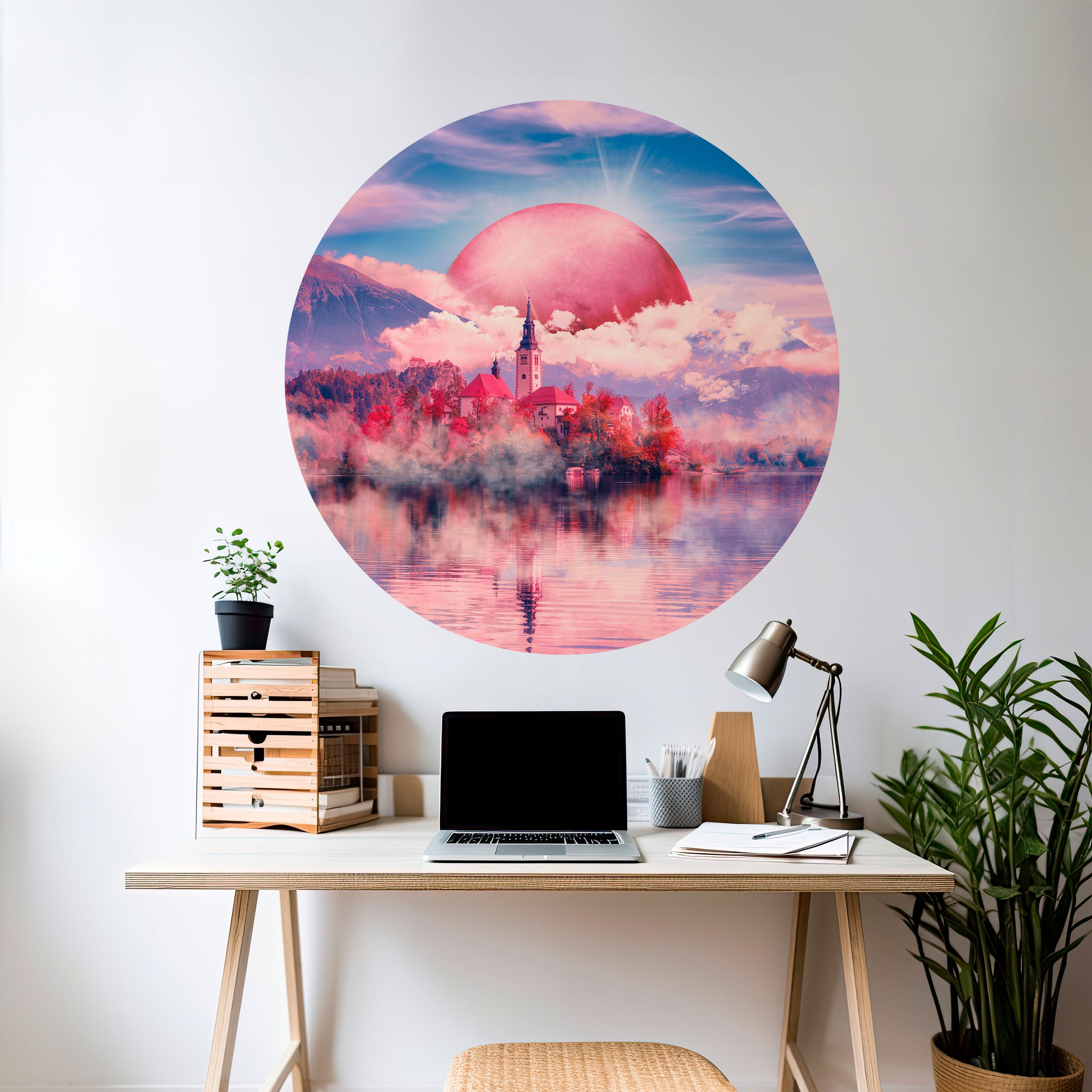 MARS OVER THE BLED LAKE Naklejka okrągła