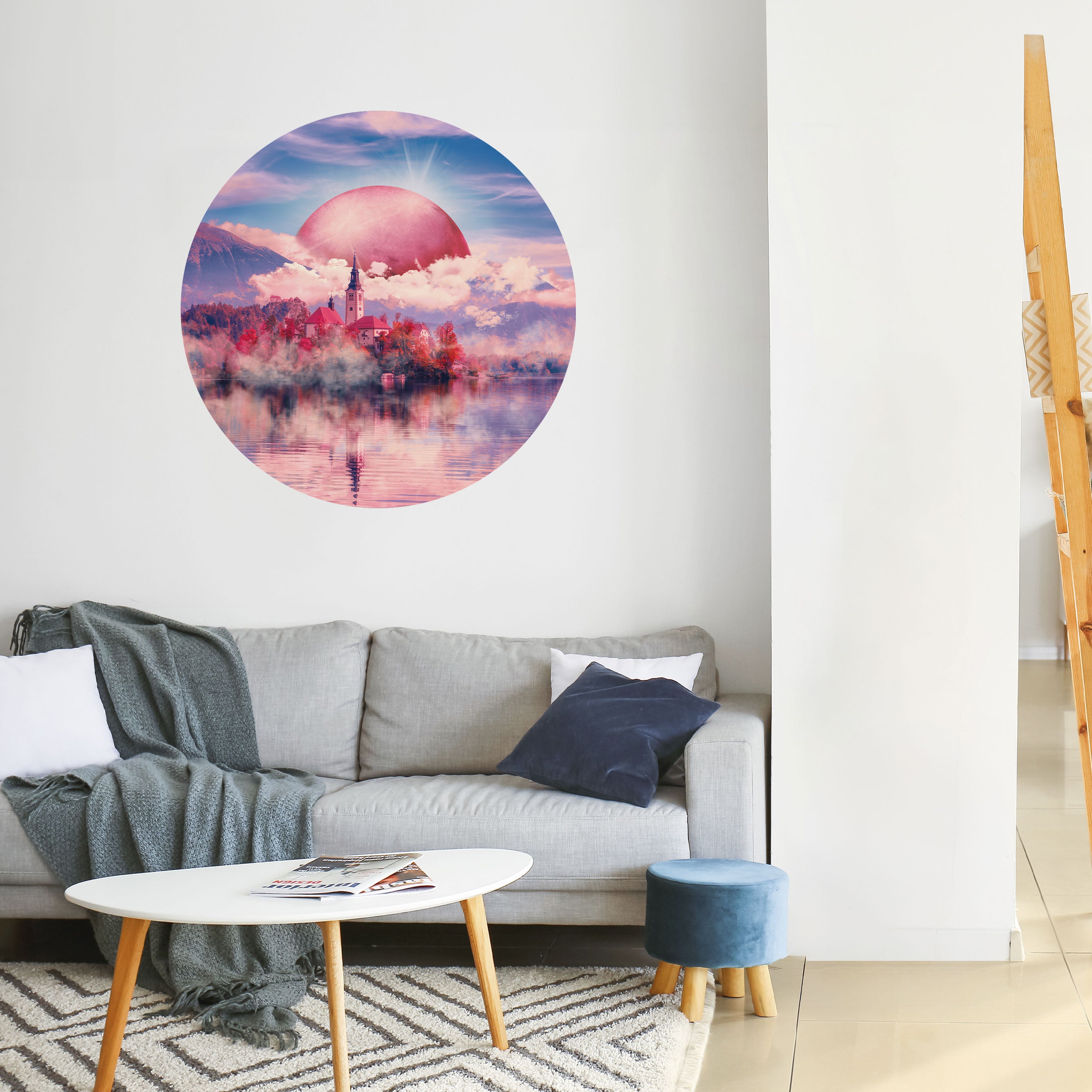 MARS OVER THE BLED LAKE Naklejka okrągła