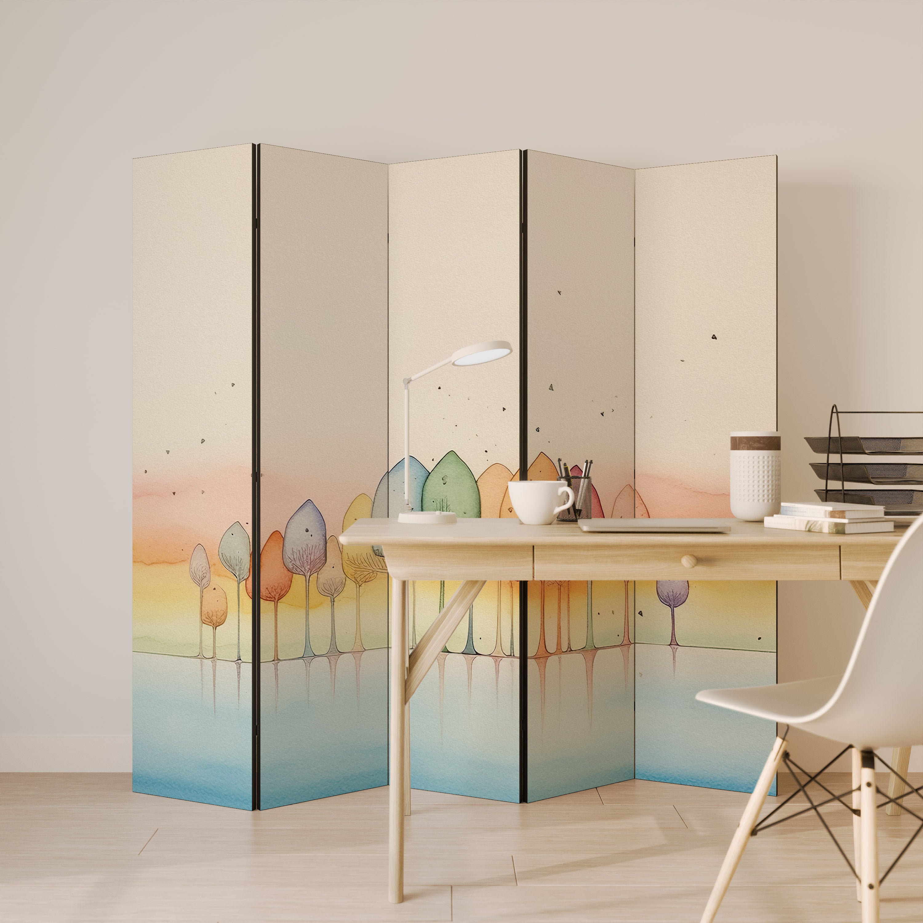 COLORFUL OASIS Dekoracyjny parawan 5-skrzydłowy
