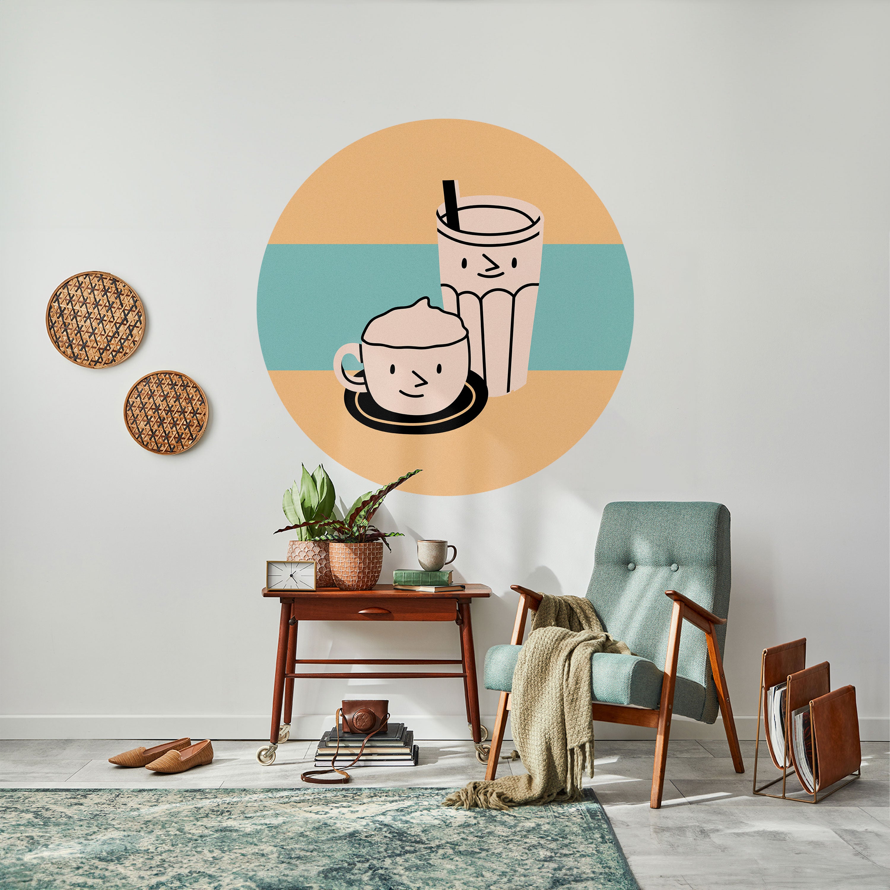 COFFEE PLEASURES Naklejka okrągła