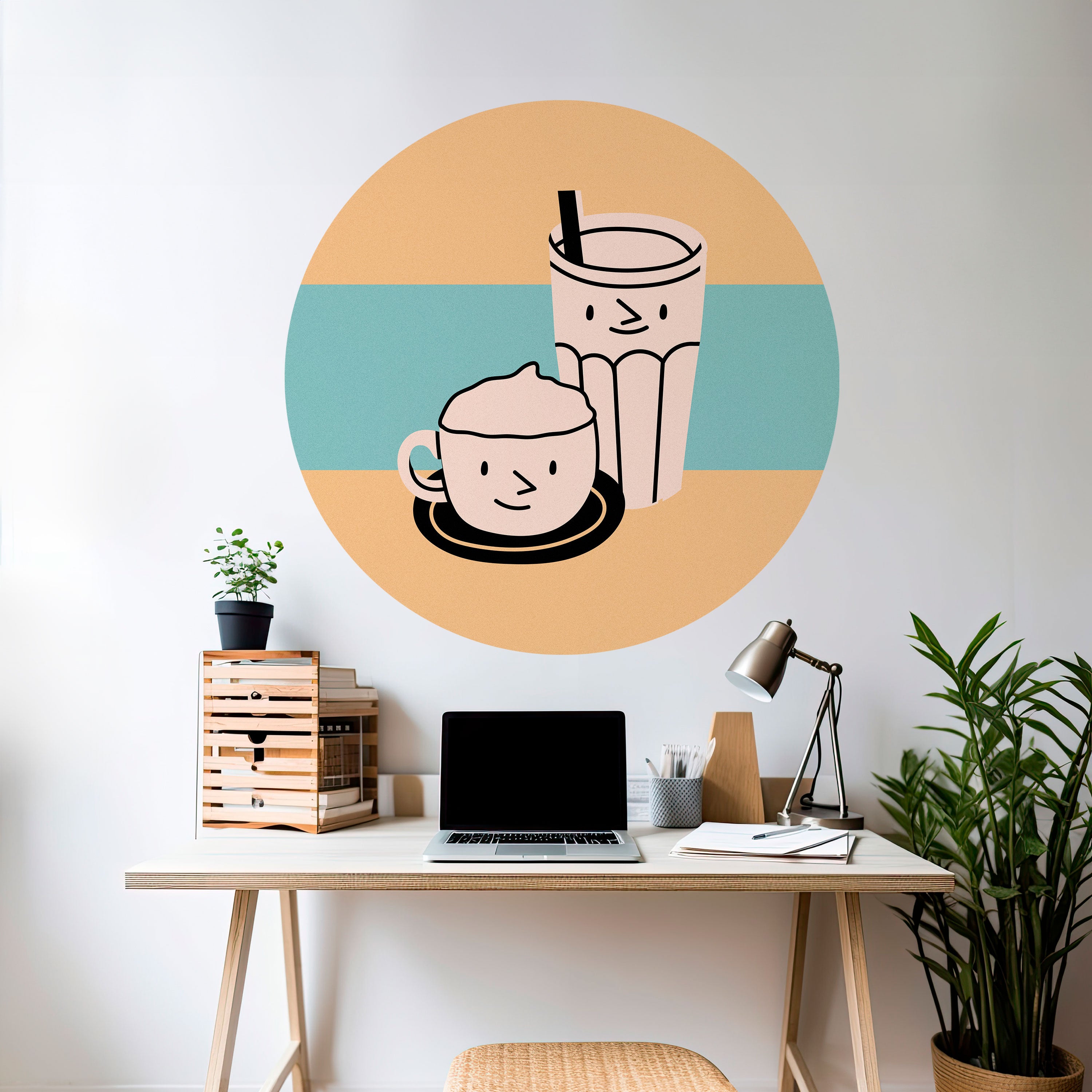 COFFEE PLEASURES Naklejka okrągła