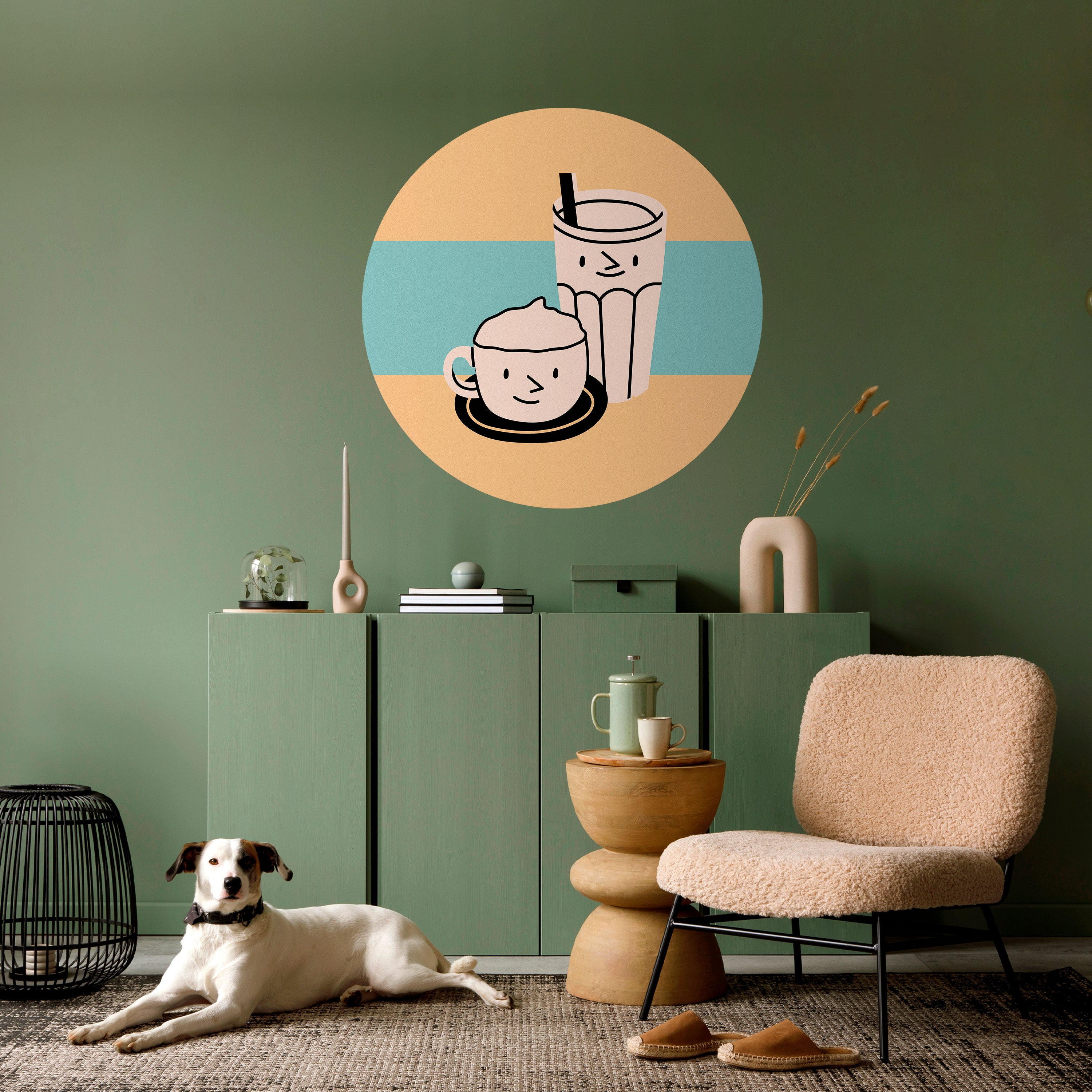 COFFEE PLEASURES Naklejka okrągła