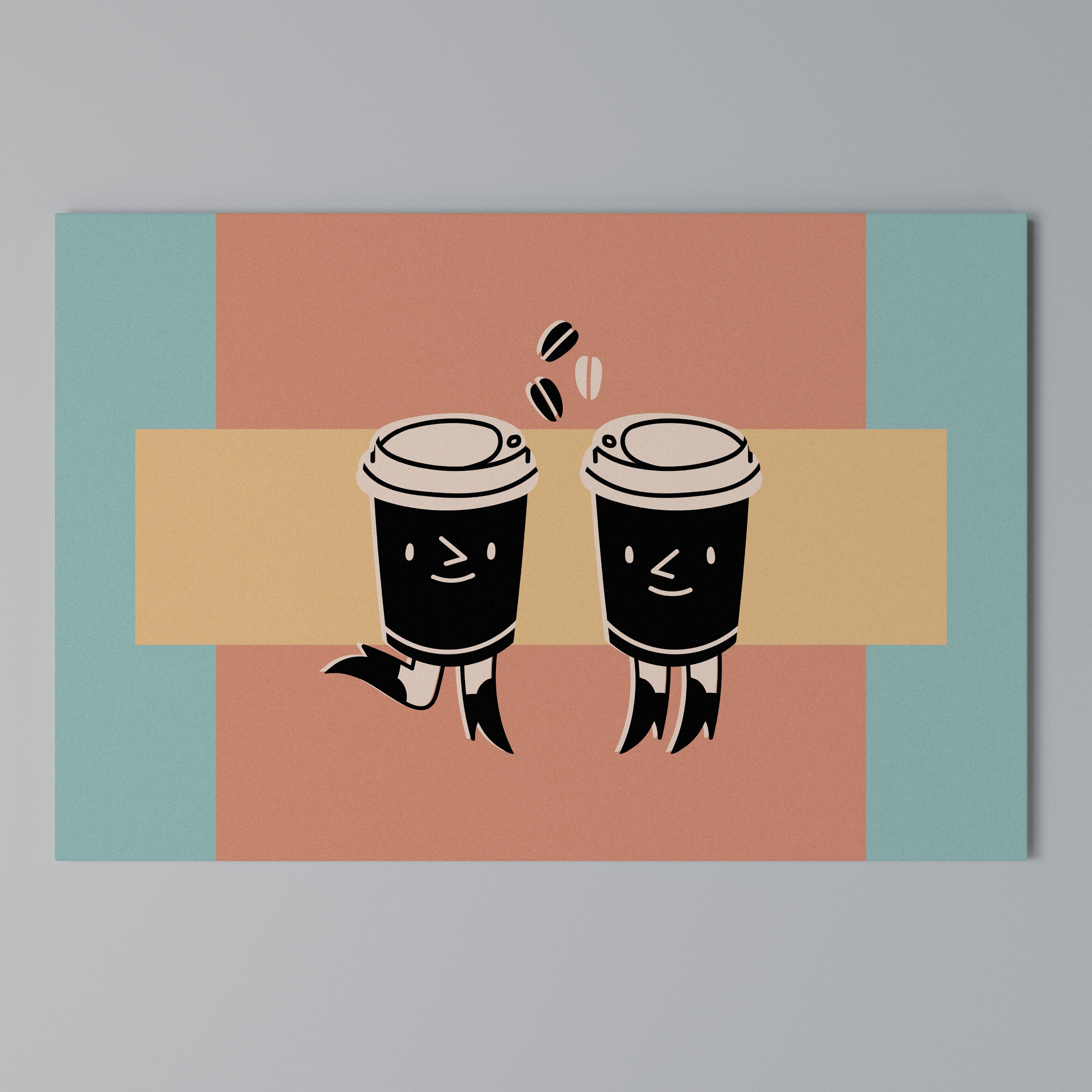 JOYFUL COFFEE Poziomy obraz na płótnie