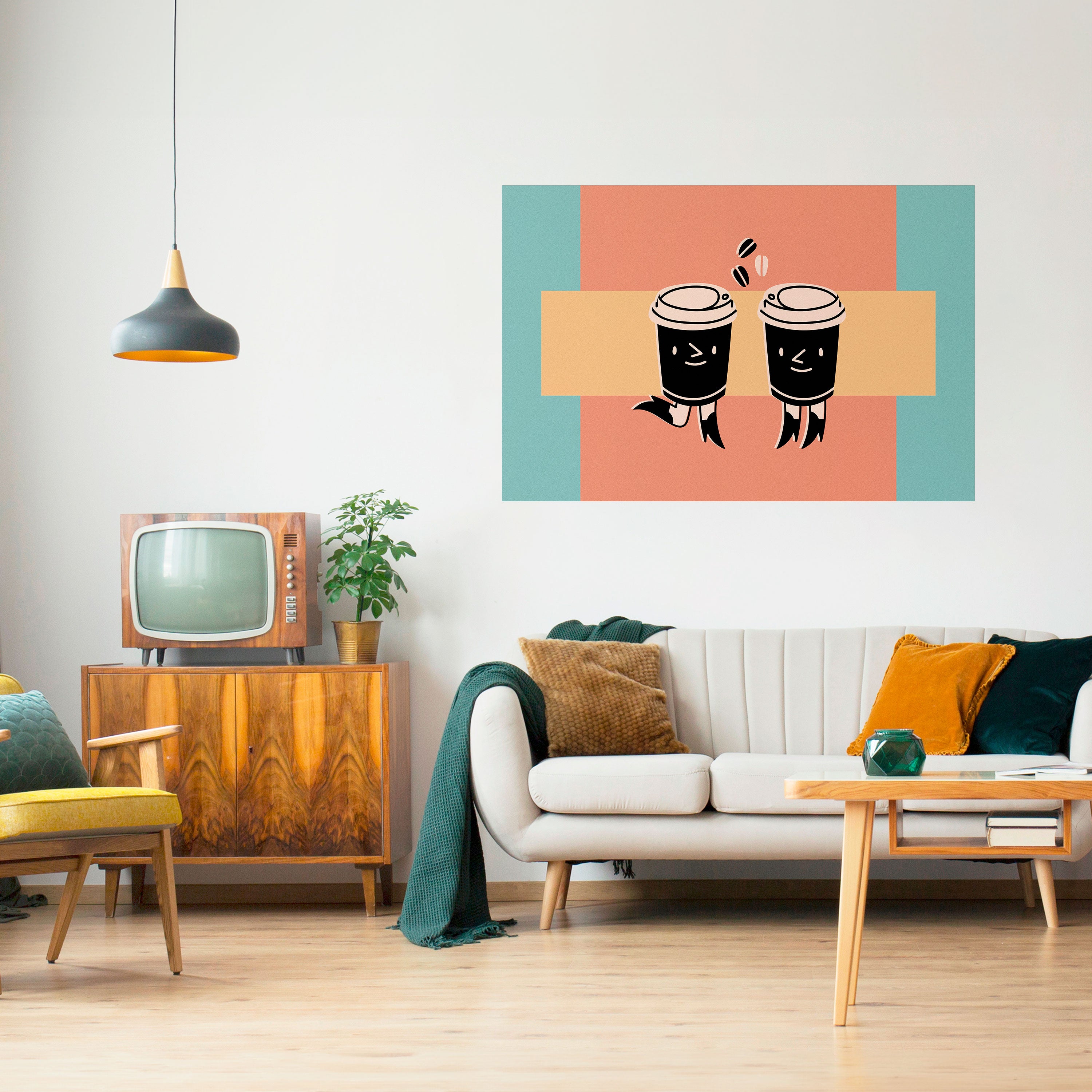 JOYFUL COFFEE Naklejka/Plakat poziomy