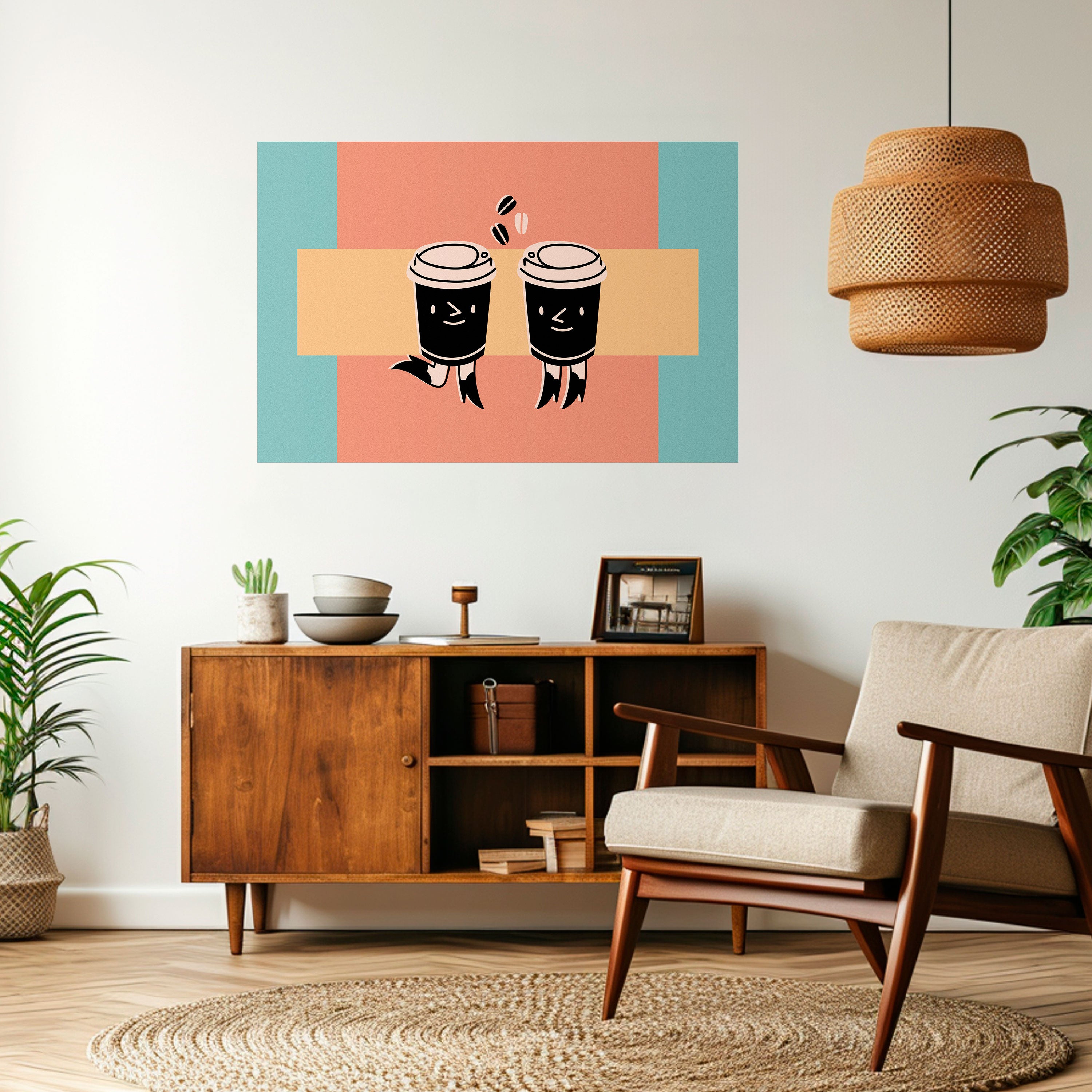 JOYFUL COFFEE Naklejka/Plakat poziomy