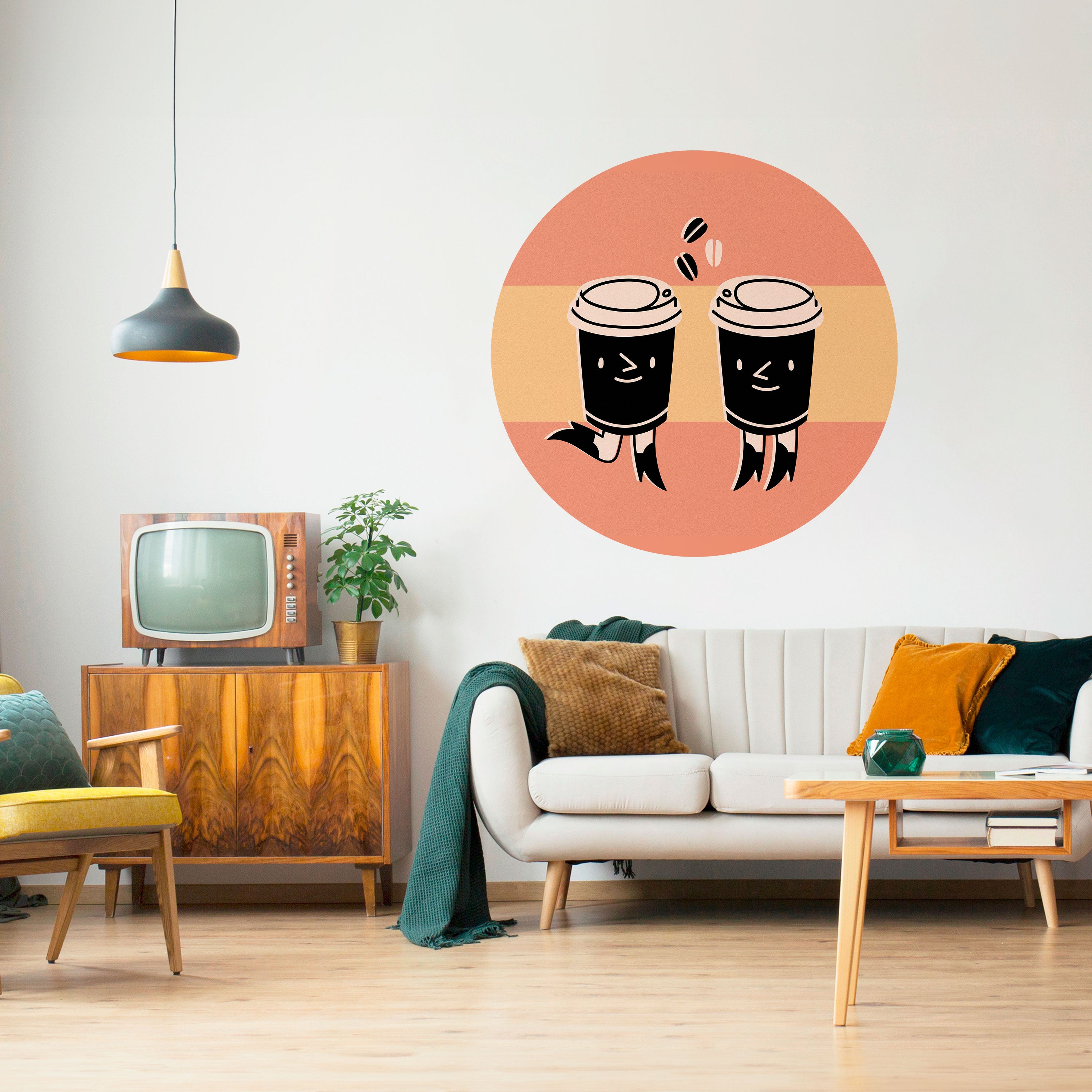 JOYFUL COFFEE Naklejka okrągła