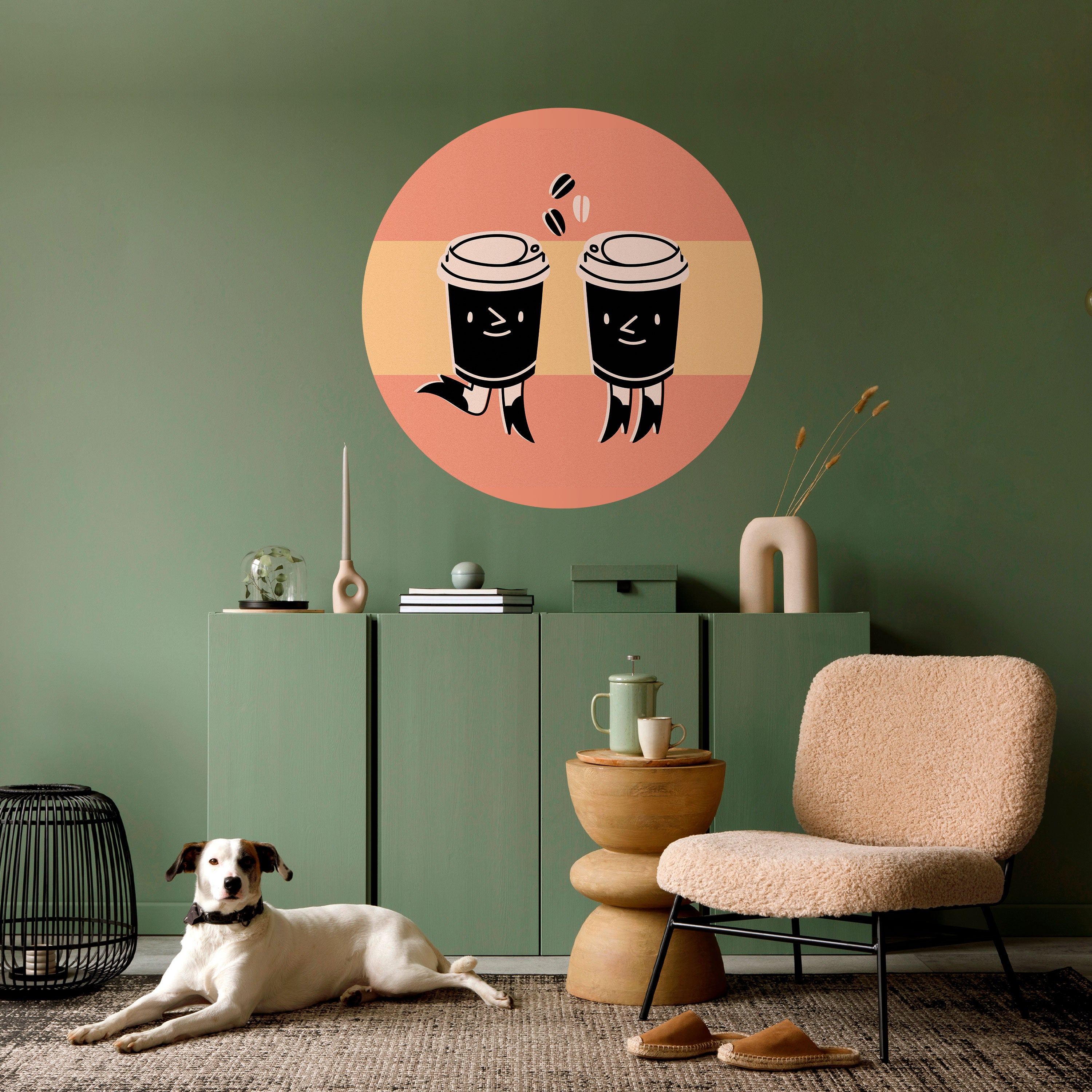 JOYFUL COFFEE Naklejka okrągła