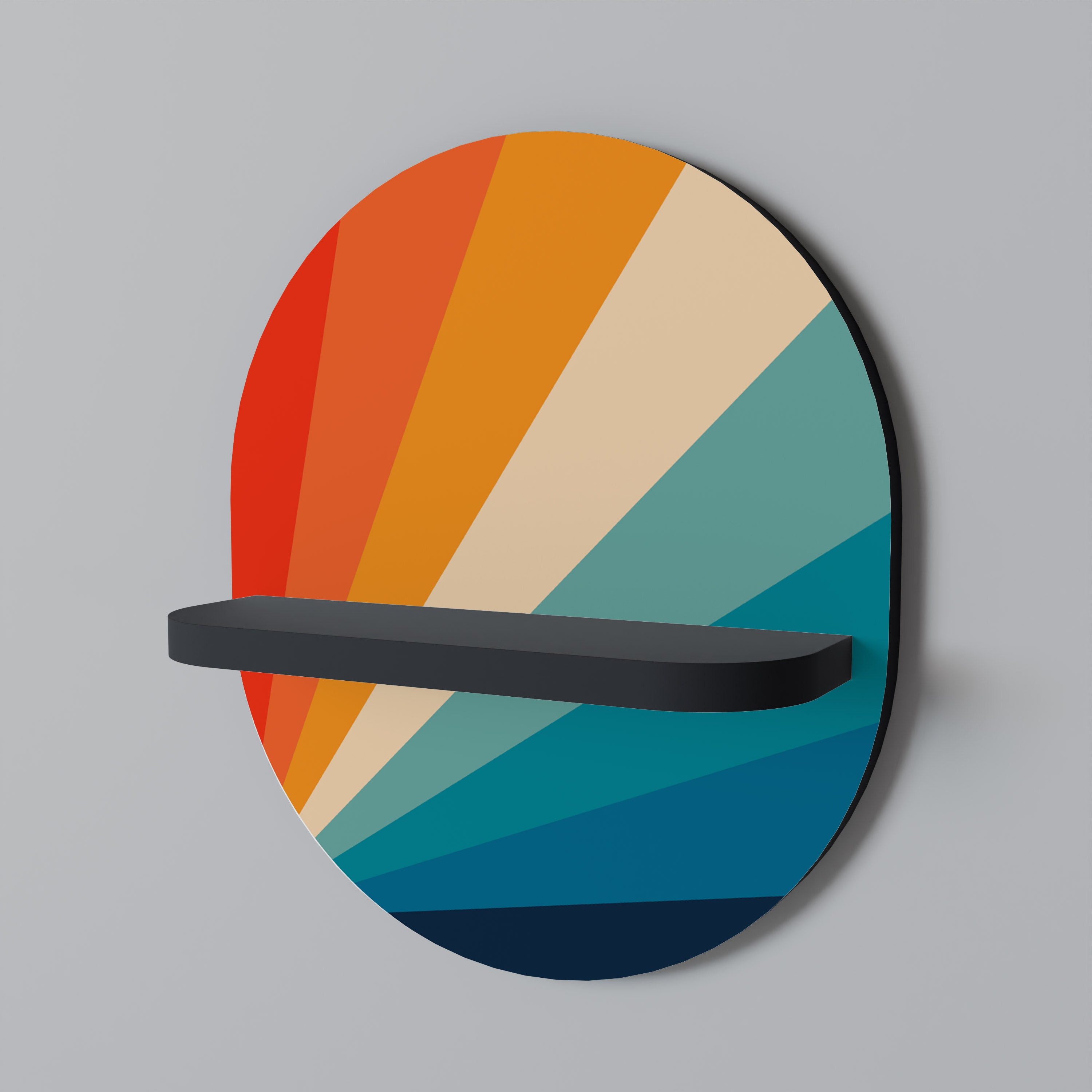 PRISM CONCUSSION Półka owalna Czarna