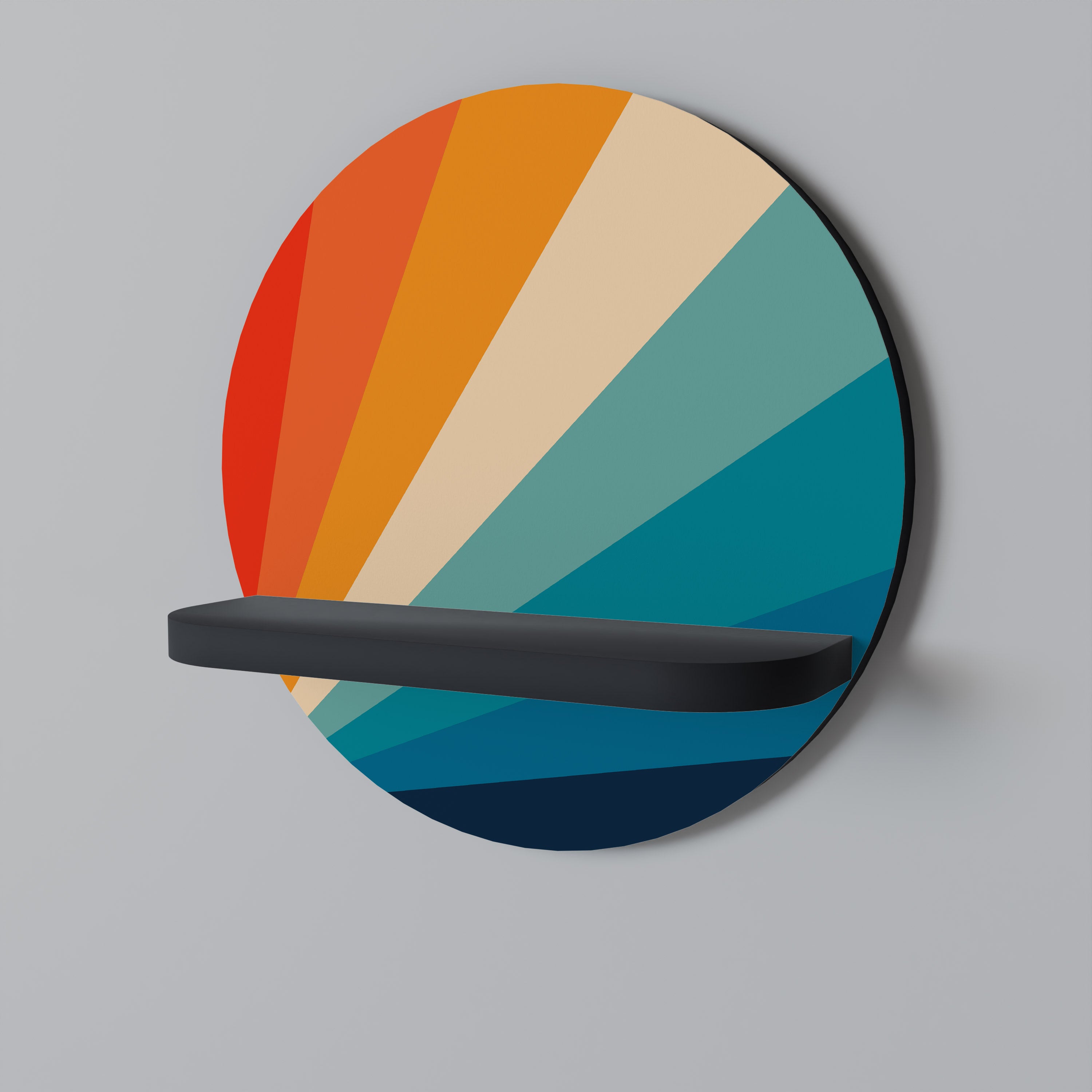 PRISM CONCUSSION Półka okrągła Czarna